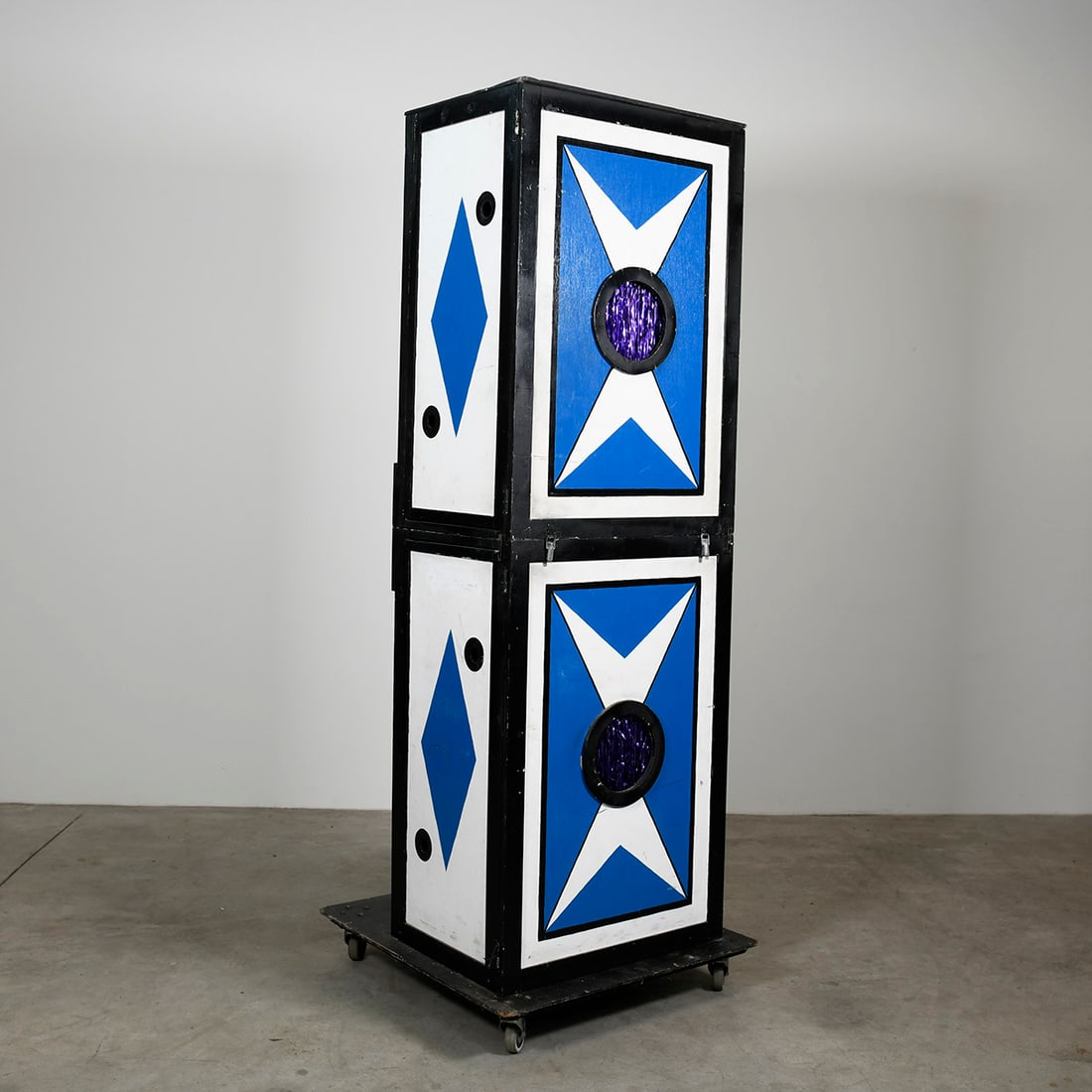 Unique "Klapkist" Penetration Illusion Built by Richard Dreijer: Unique "Klapkist" penetration illusion built by Richard Dreijer. An assistant enters inside the illusion through the doors, their hands are chained to the illusion, the doors are closed, and the magic