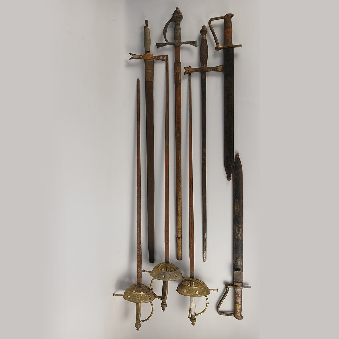 Lot of 6 Magic Prop Swords and 2 Swiss Military Waffenfabrik Neuhausen Bayonets (1 of 10)