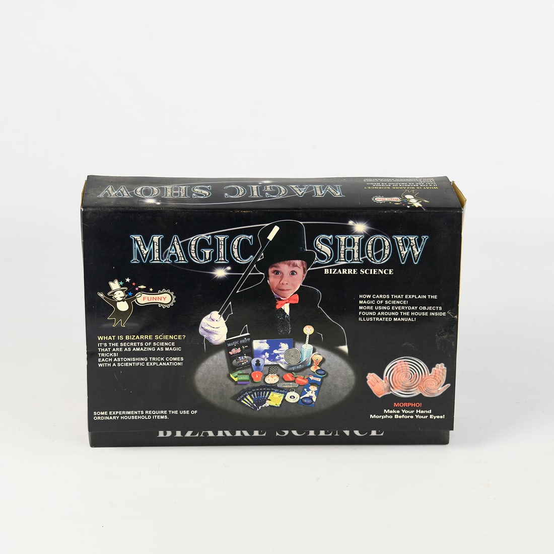 Bizarre Science Magic Show: Discover the exciting world where magic meets science. The Magic Show – Bizarre Science set allows children to perform amazing tricks while learning the simple scientific principles behind them. Box