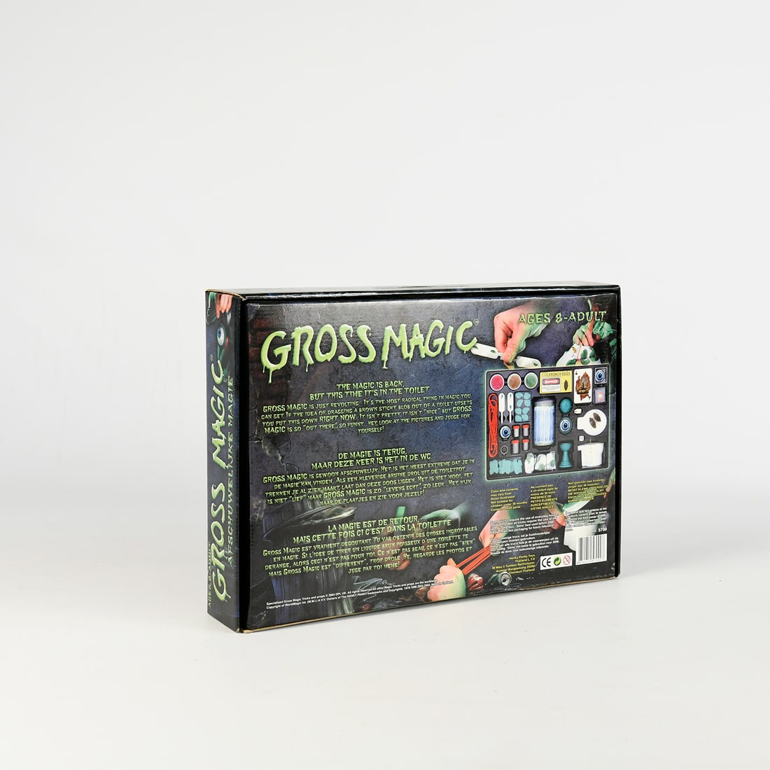 Gross Magic Truly Revolting Magic (new): Get ready for hilariously disgusting fun with the Gross Magic set! Packed with revolting tricks and creepy effects, this kit lets young magicians amaze (and gross out) their friends and family with un