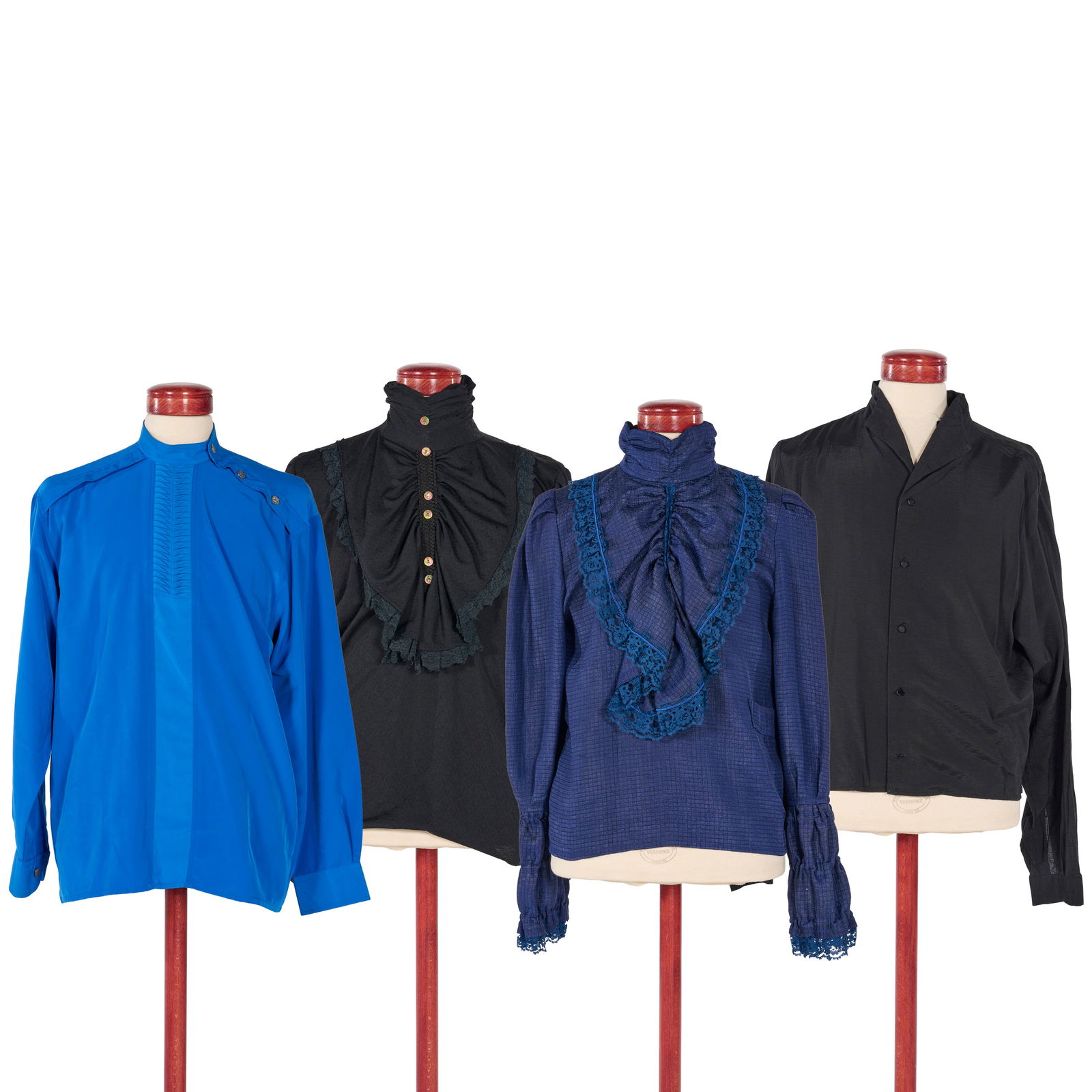 Lot of 4 Various Long Sleeve Shirts Worn During Stage Illusions from the Royce Collection: Lot of 4 various long sleeve shirts worn during stage illusions from the Royce Collection. Royce was 176 cm tall and weighed 78 kg, his measurements were 46/48. Please use our provided images to judge