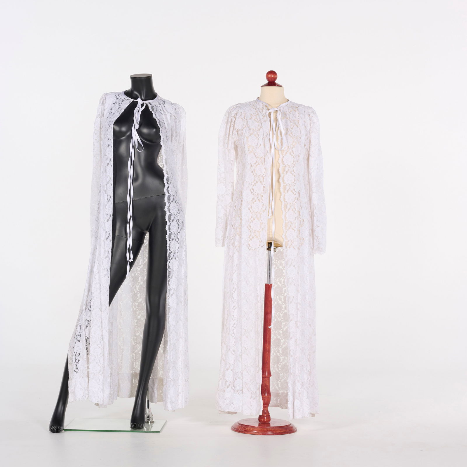 Set of 2 White Floral Lace Floor-length Long Sleeve Dancing Robes from the Royce Collection (1 of 2)