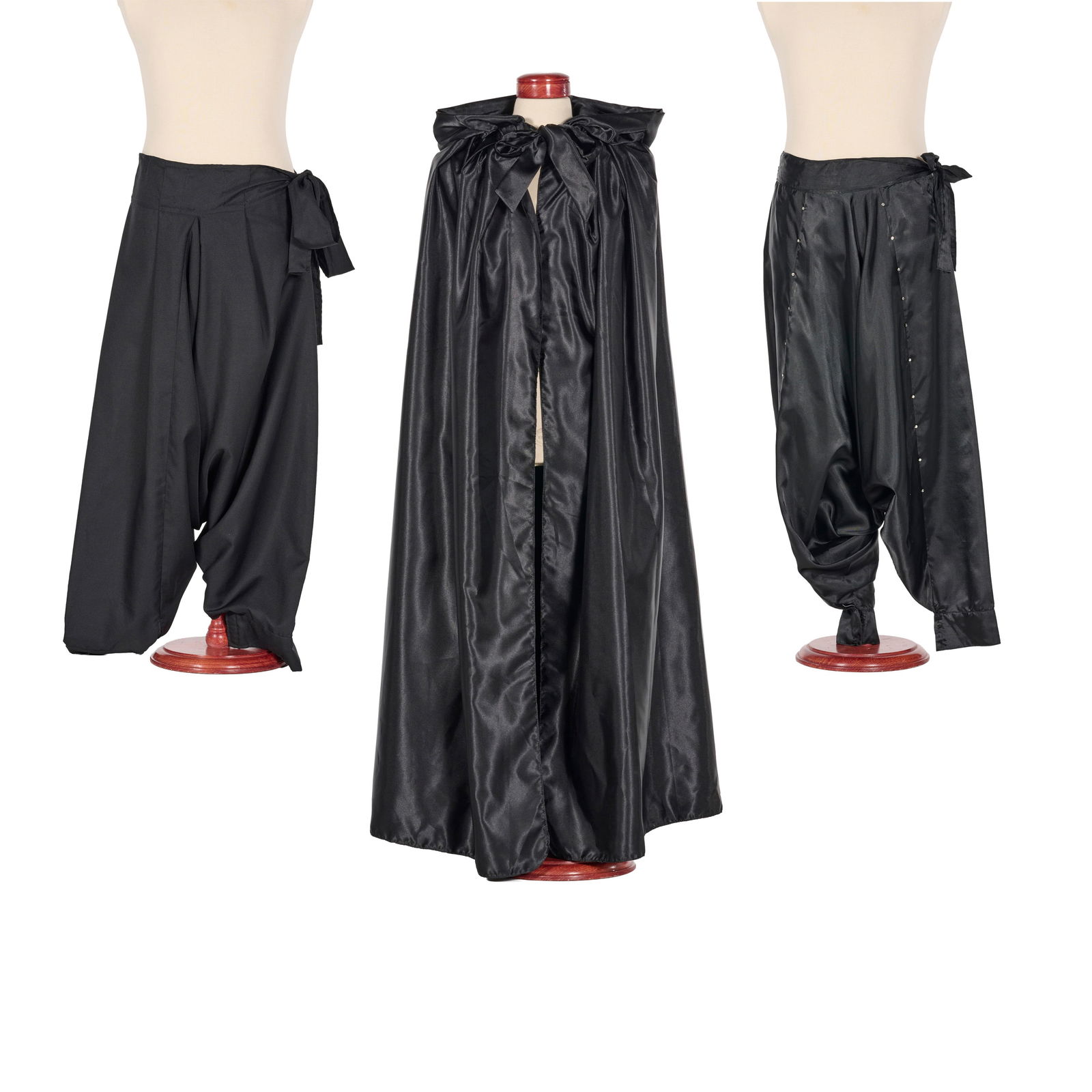 Lot of Two Black Harem-style trousers and a Black Venetian-style Cape from the Royce Collection (1 of 7)