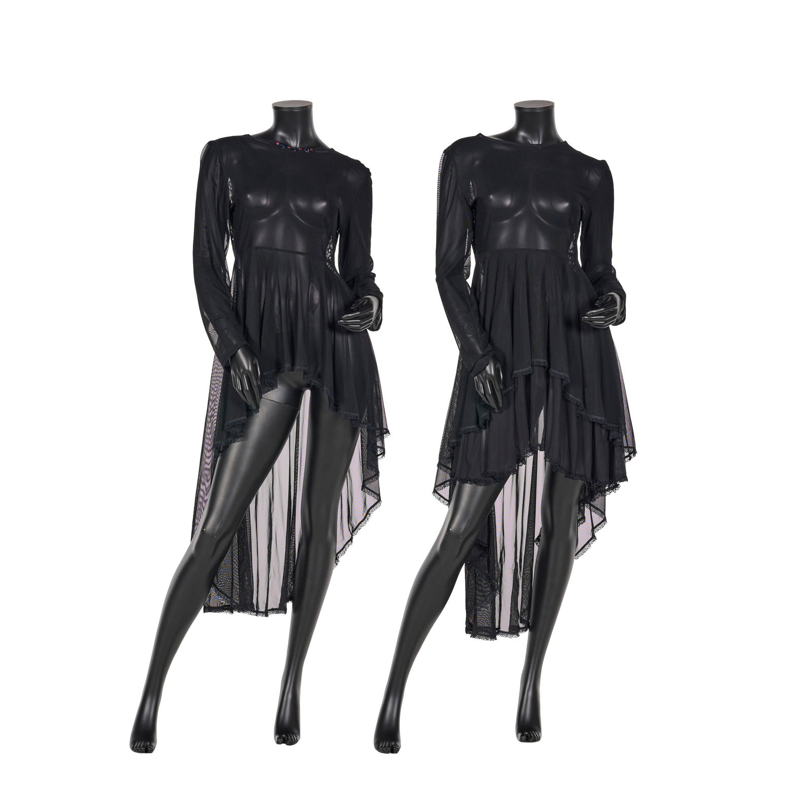 Lot of 2 Original Black Translucent Costumes Stage-worn by Royce's Assistants During Stage Illusions (1 of 5)