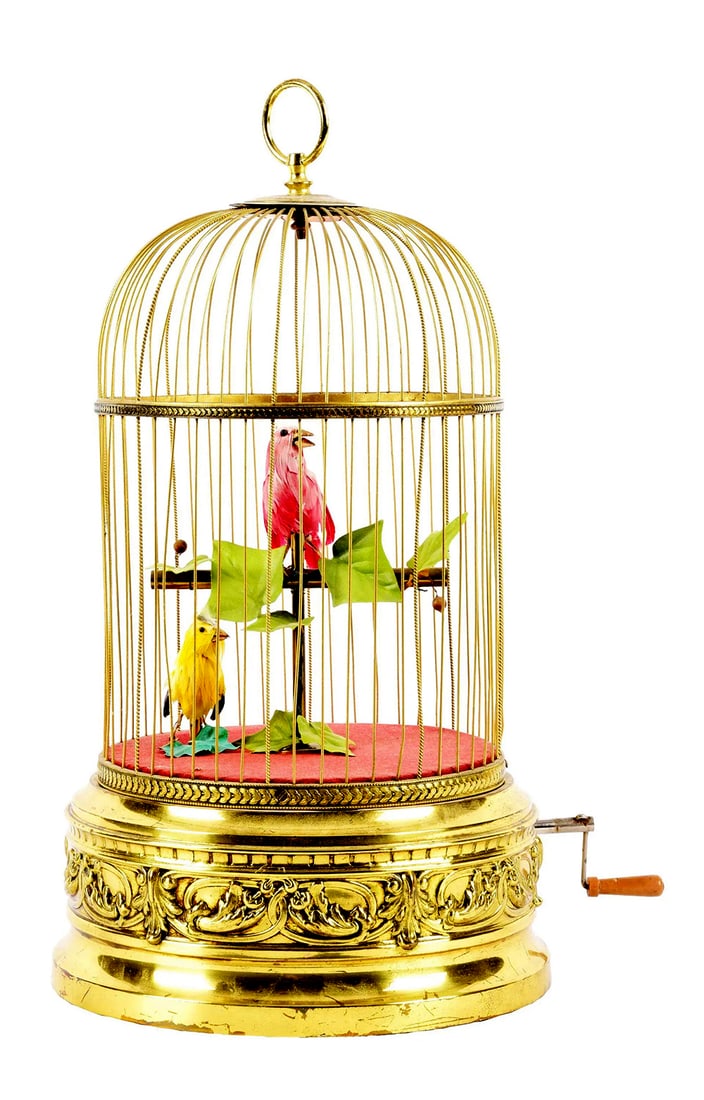 Vintage French Singing Bird Cage Automaton (1 of 9)