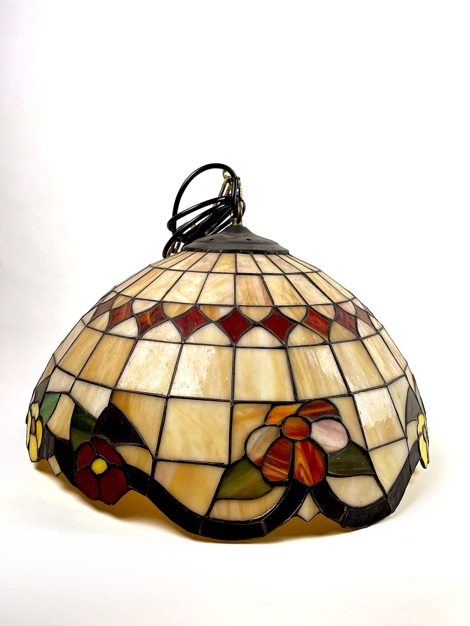 Tiffany Style Hanging Ceiling Lamp with Flower Motif (1 of 2)