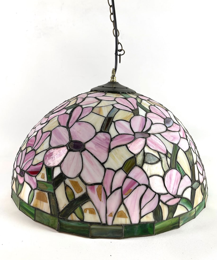 Tiffany Style Hanging Ceiling Lamp with Flower Motif (1 of 3)
