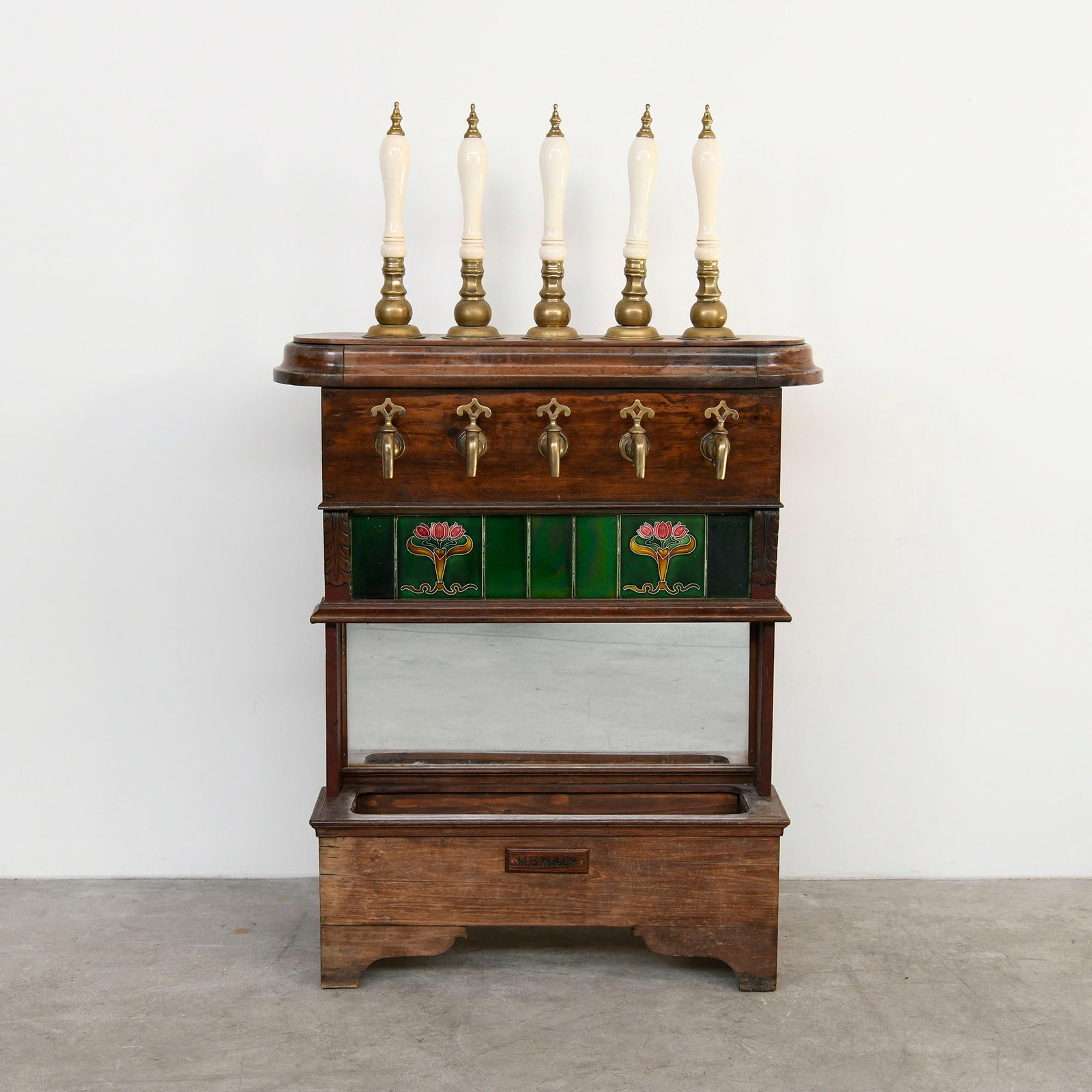 Belgian Multi-Tap Beer Dispenser with Art Nouveau Tiles (ca. 1900-1930) (1 of 20)