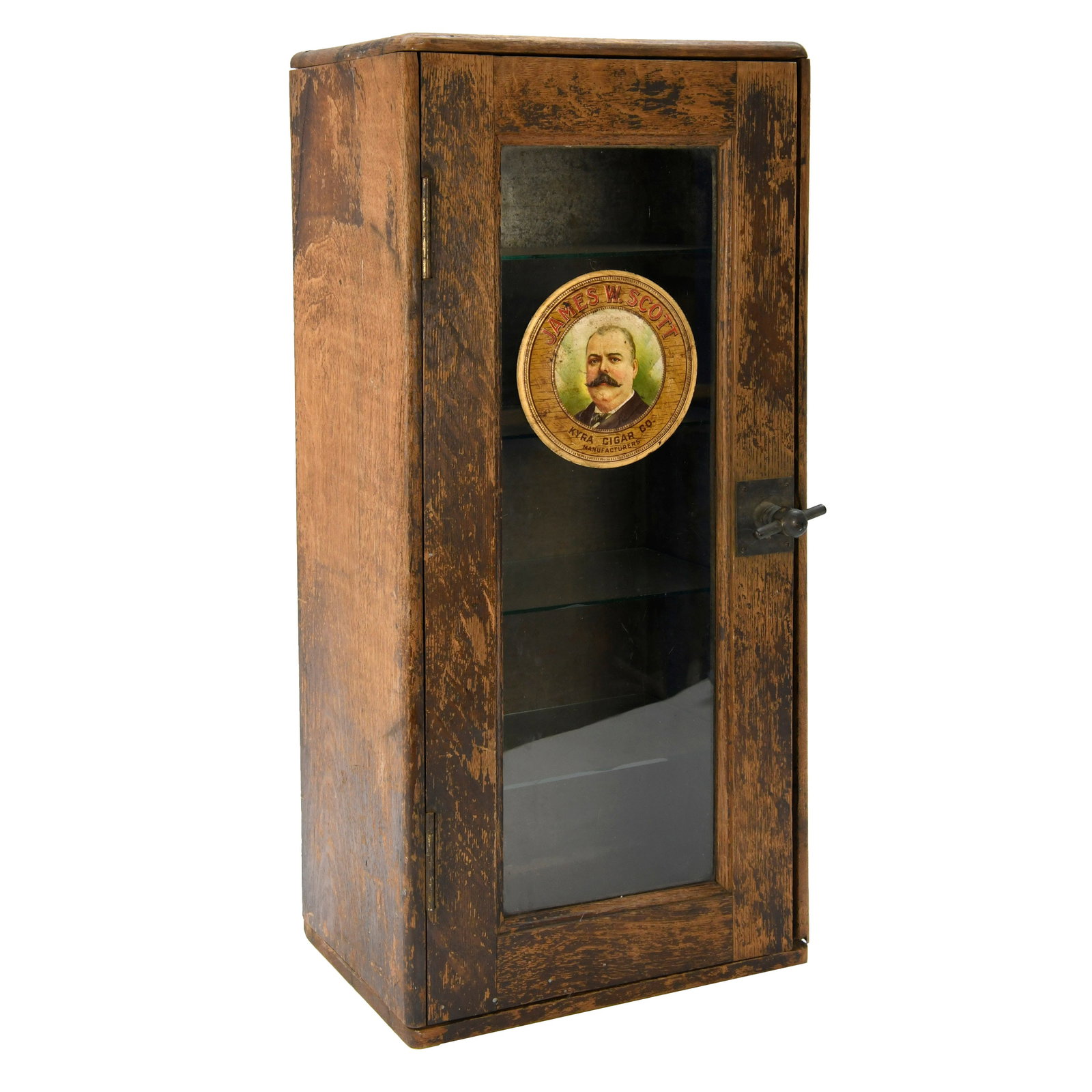 Antique Cigar Humidor with James W. Scott Kyra Cigar Co. Decal (1 of 16)