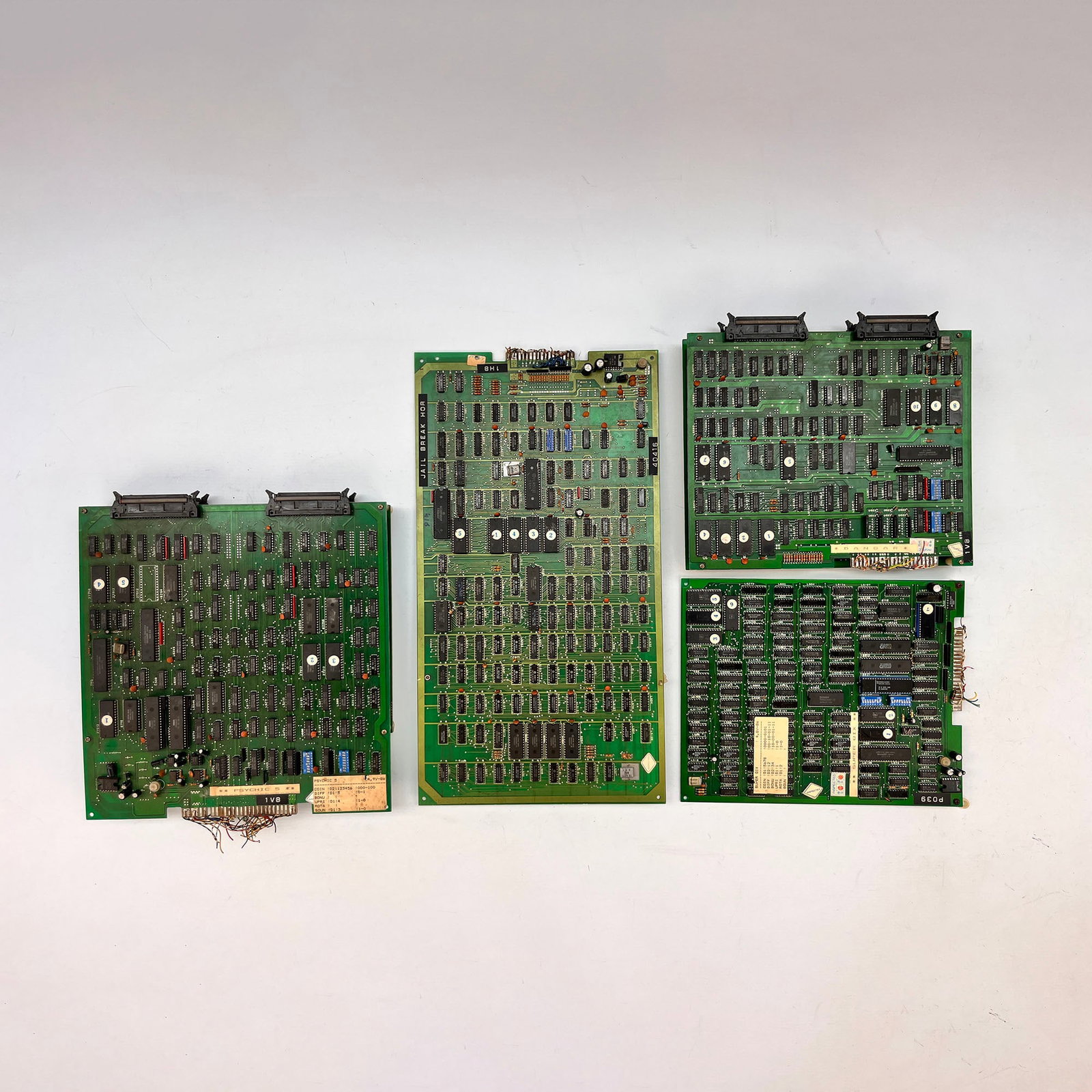 Lot of 4 Arcade PCB's - Jail Break, Super Qix, Dangar, Psychic 5: Lot of 4 Arcade PCB's - Jail Break, Super Qix, Dangar, Psychic 5. Working condition untested. Location: The Netherlands, Tilburg.