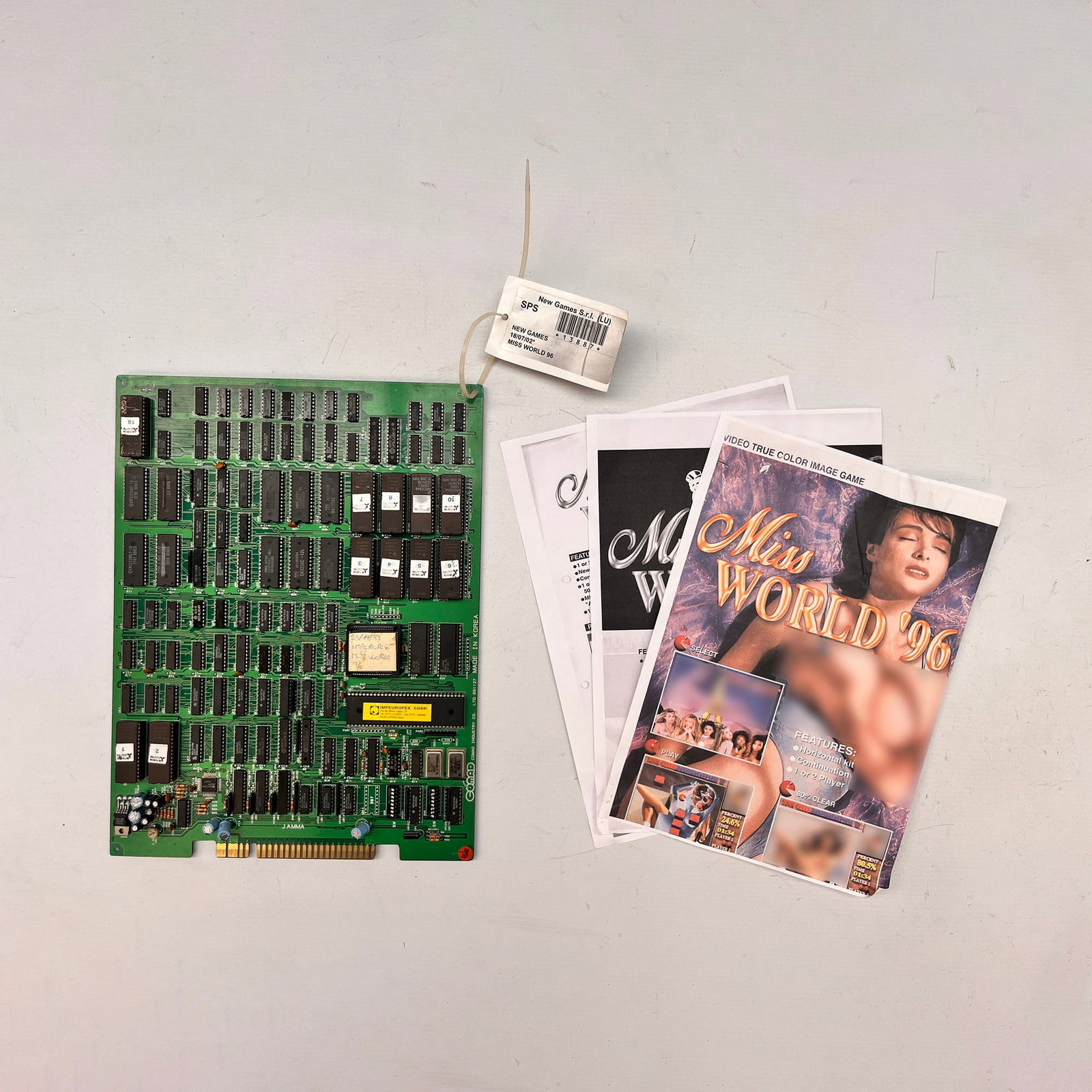Miss World 96 Comad Arcade Game PCB: Miss World 96 Comad Arcade Game PCB. Working condition untested. Location: The Netherlands, Tilburg.
