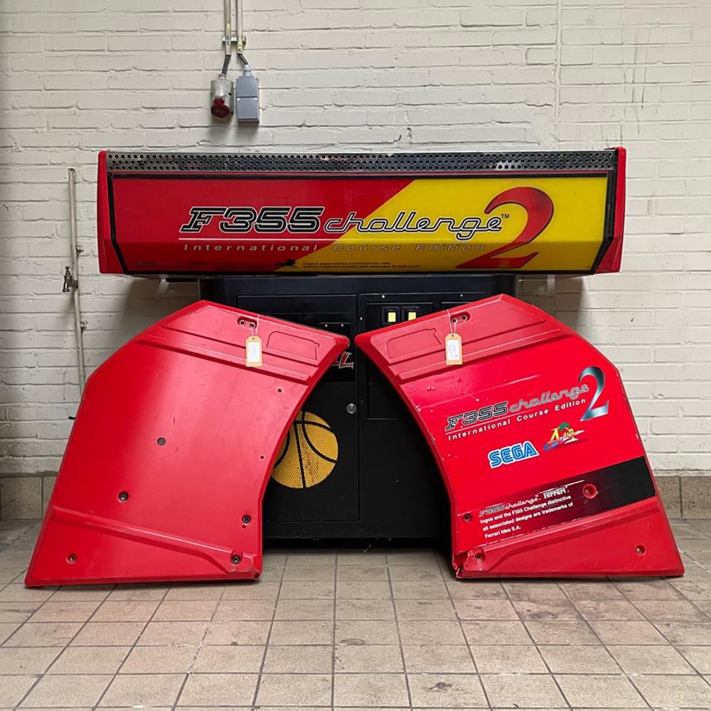 F355 Challenge 2 Twin Arcade Game Parts - Topper and Two Side Panels (Sega, 2000) (1 of 4)
