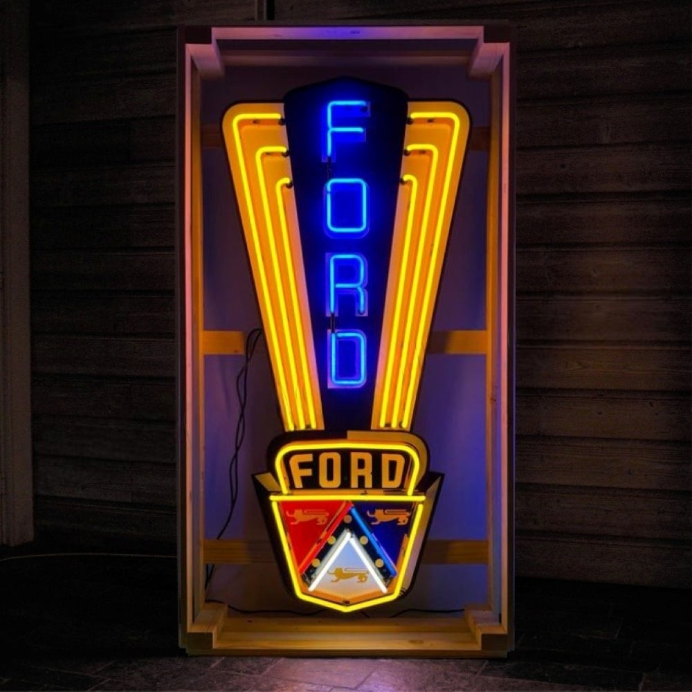 Large Ford Jubilee Crest Neon Sign with Printed Back Plate (1 of 1)