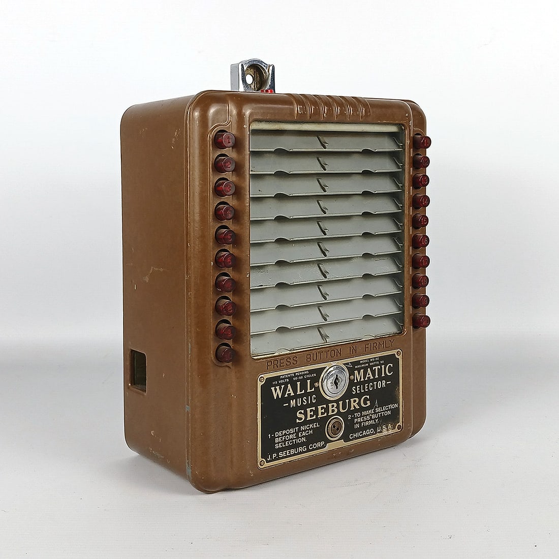 Seeburg WS-2Z Wallbox (1940-1942) rare brown metal case wallbox (1 of 10)