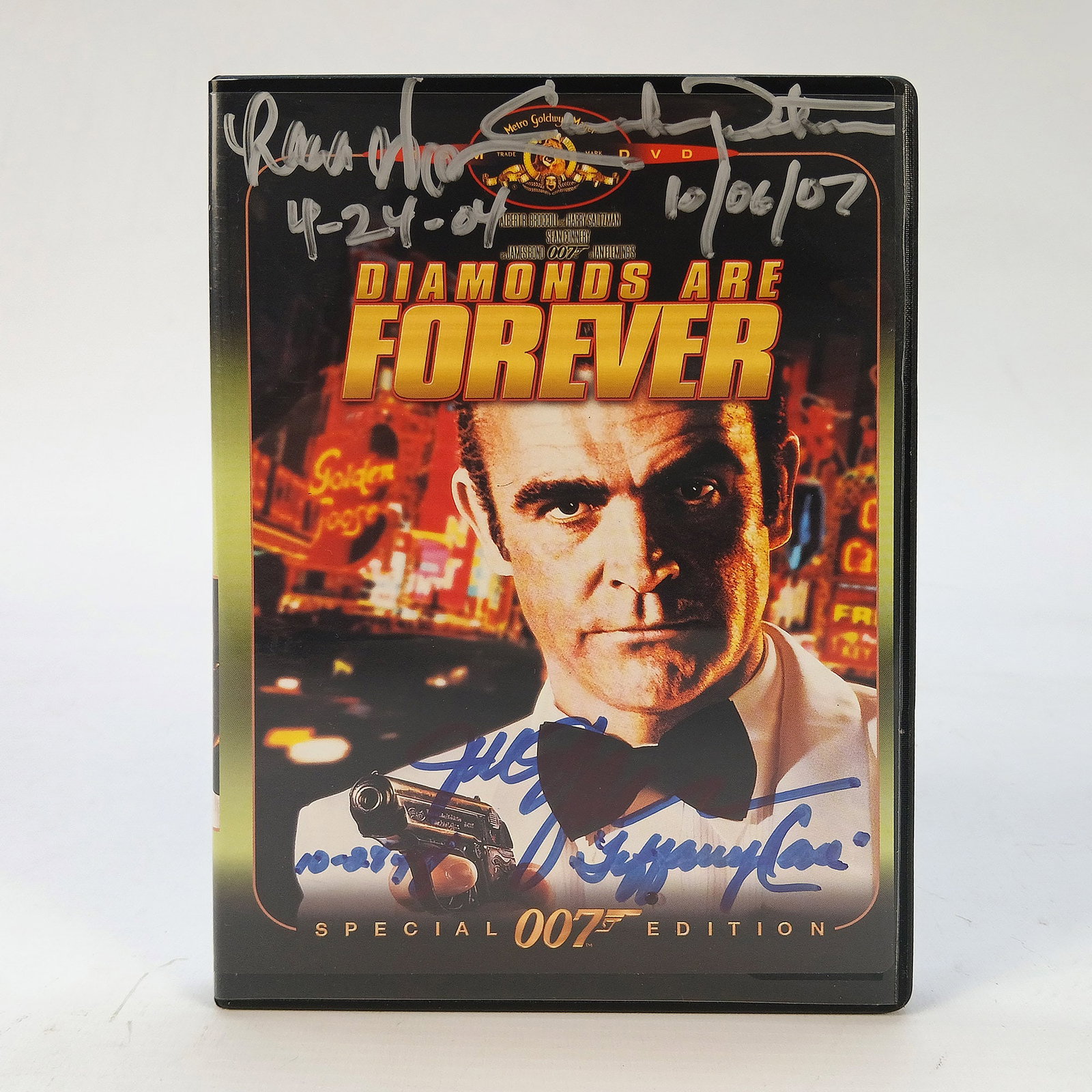 "Diamonds Are Forever" (1971) Special 007 Edition DVD Cover Signed by Lana Wood and Jill St. John (1 of 6)