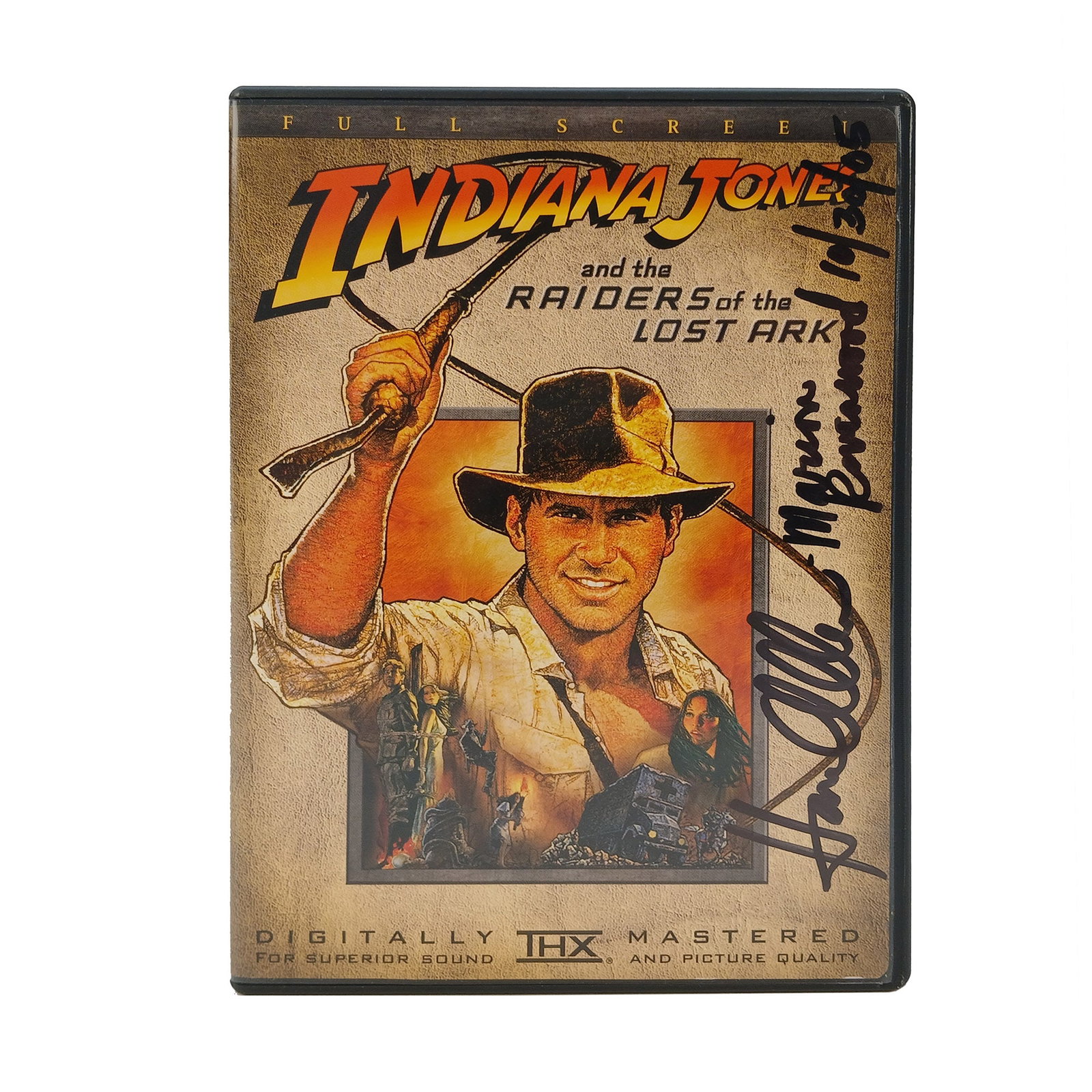"Indiana Jones and the Raiders of the Lost Ark" DVD Signed by Karen Allen as Marion Ravenwood: "Indiana Jones and the Raiders of the Lost Ark" DVD Signed by Karen Allen as Marion Ravenwood Dimensions (H x W x D): 19 x 13,5 x 1,4 cm. Location: The Netherlands, Tilburg.