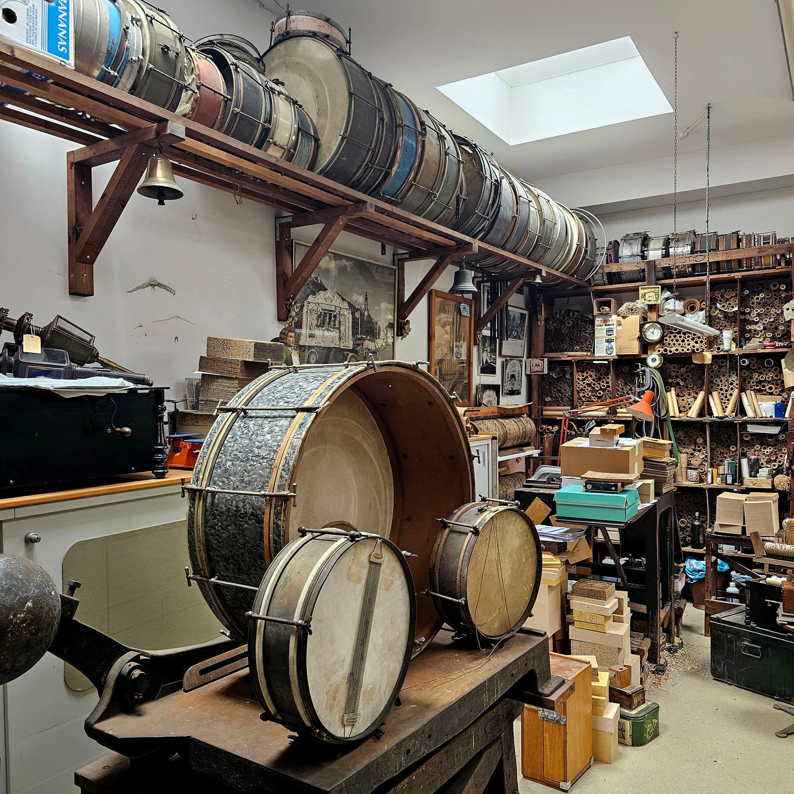 Lot of 38 Various Vintage Organ Drums from G. Perlee Workshop (1 of 7)