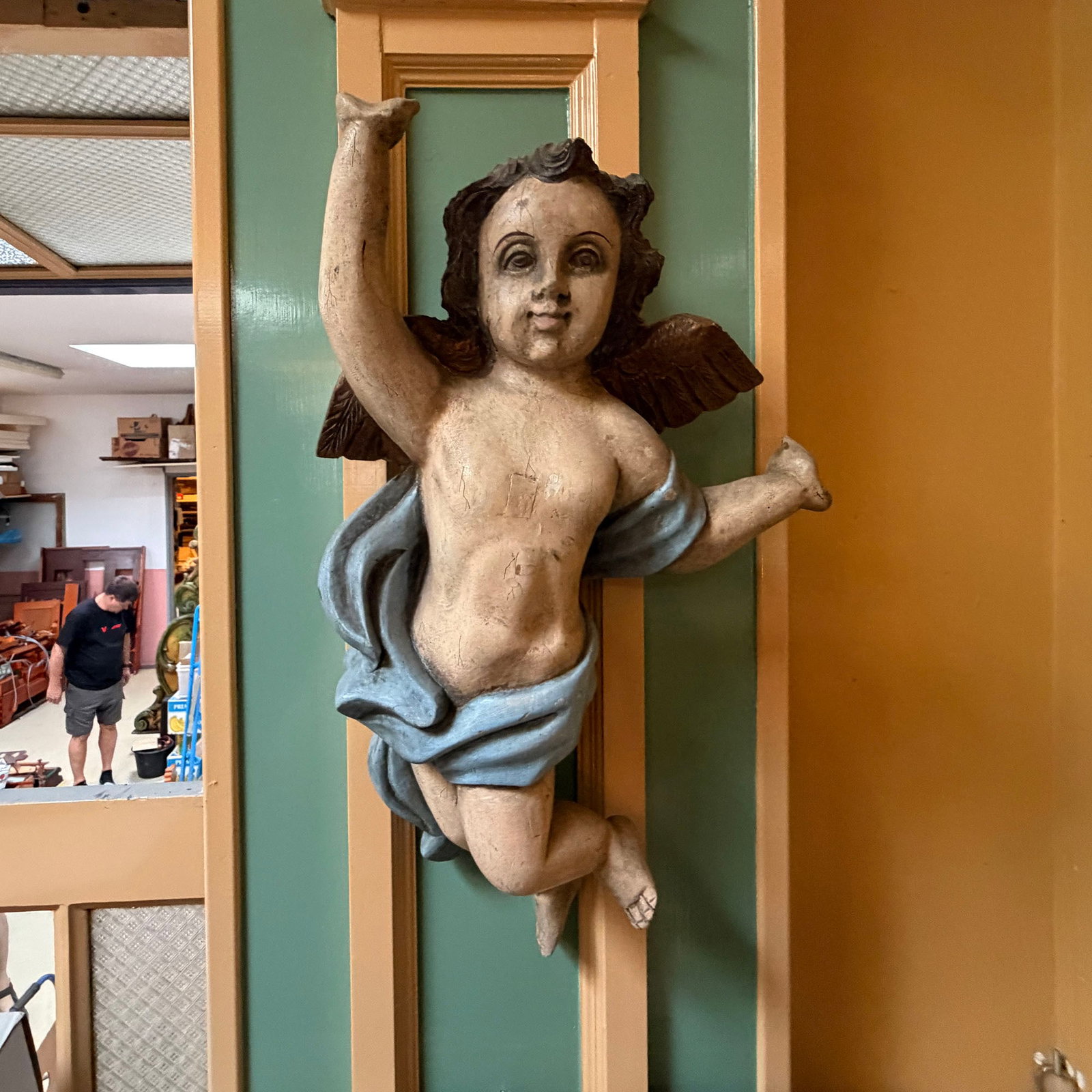Pair of Carved Wooden Cherub (Putti) Organ Facade Figures, Karel Eckelboom (ca. 1990s) (1 of 6)