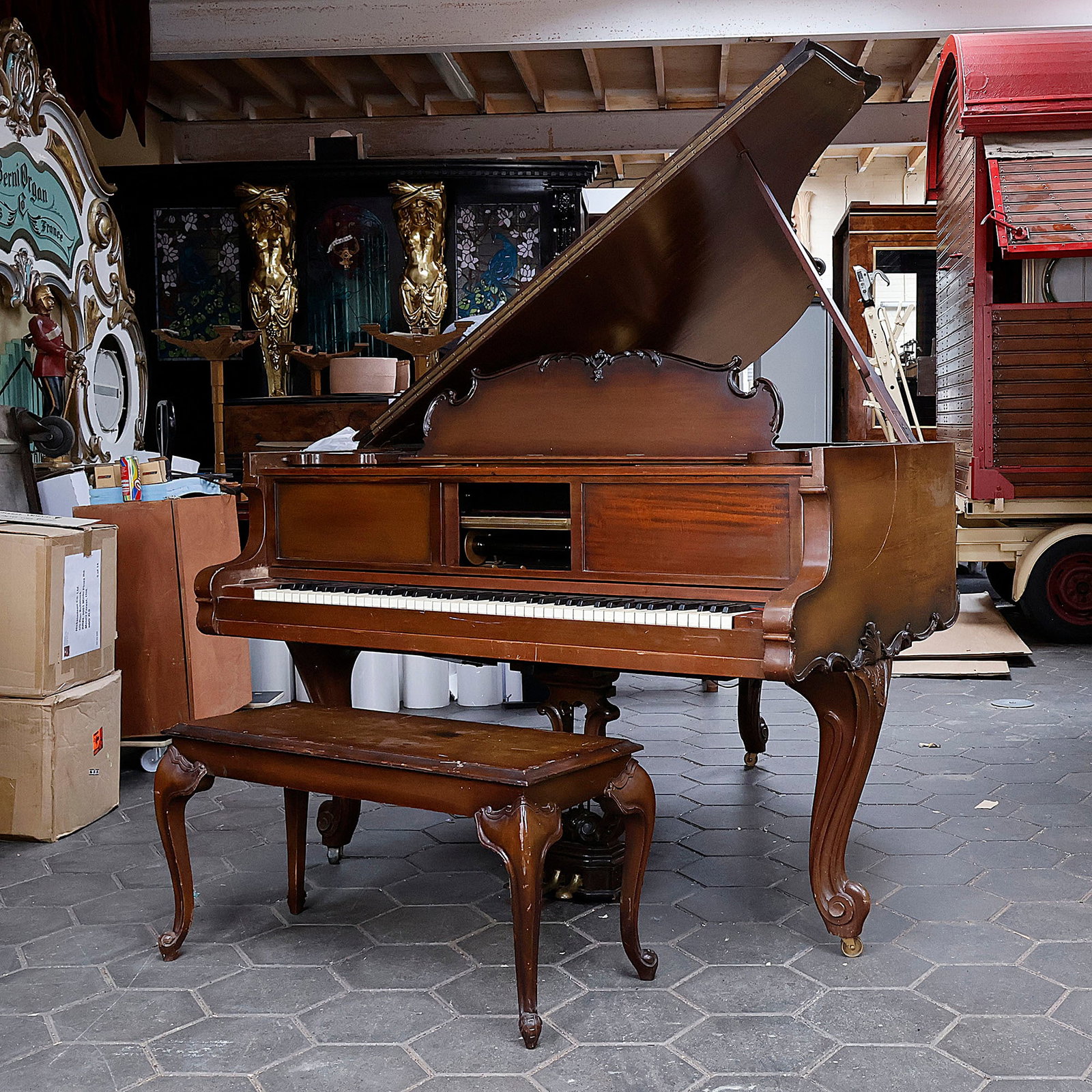 Welte-Mignon Autograph Grand Player Piano with Louis XV Style Wood Carving (1 of 12)