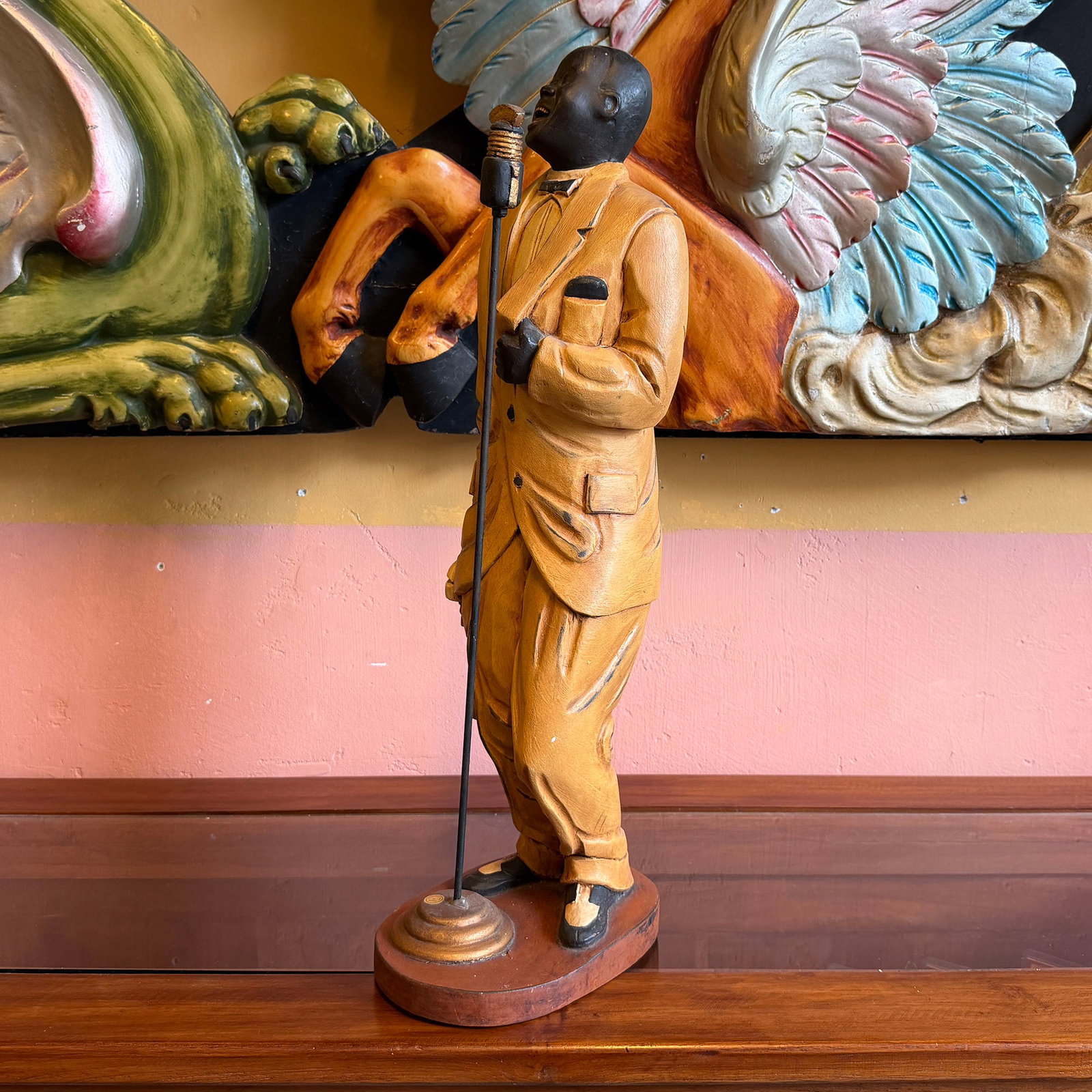 Carved Wood Louis Armstrong Figure (ca. 1980s) from the G. Perlee Collection (1 of 4)