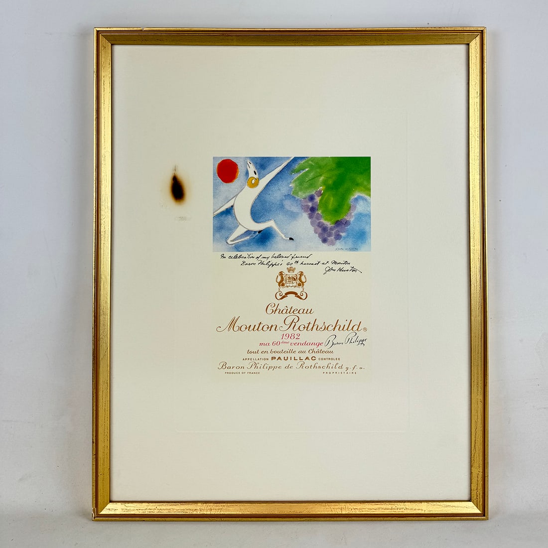 Framed Poster of 1982 Chateau Mouton Rothschild Vine Label featuring John Huston Artwork (1 of 2)