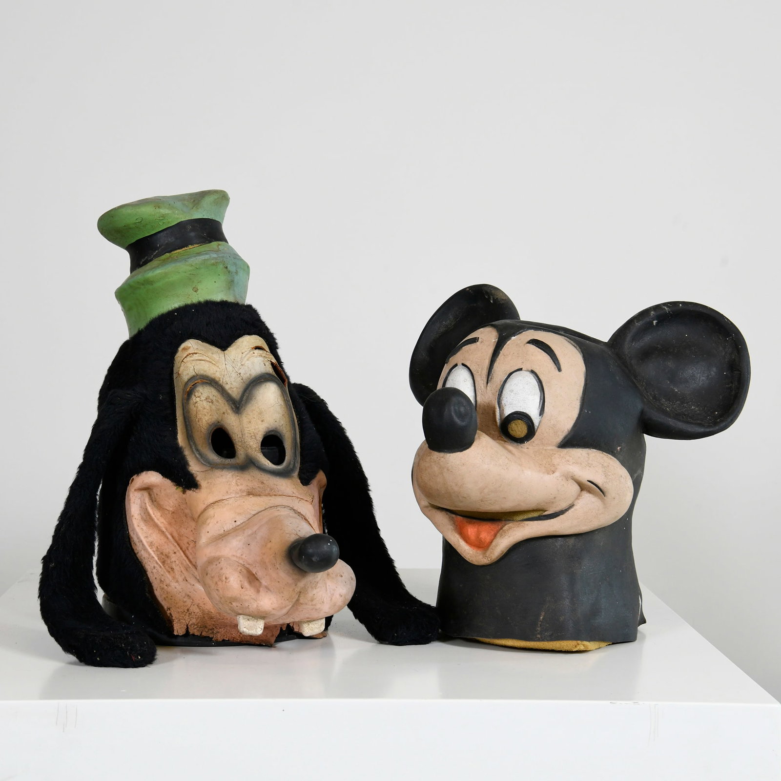 Vintage Disney Mickey Mouse and Goofy Character Costume Rubber Headpieces (1 of 12)