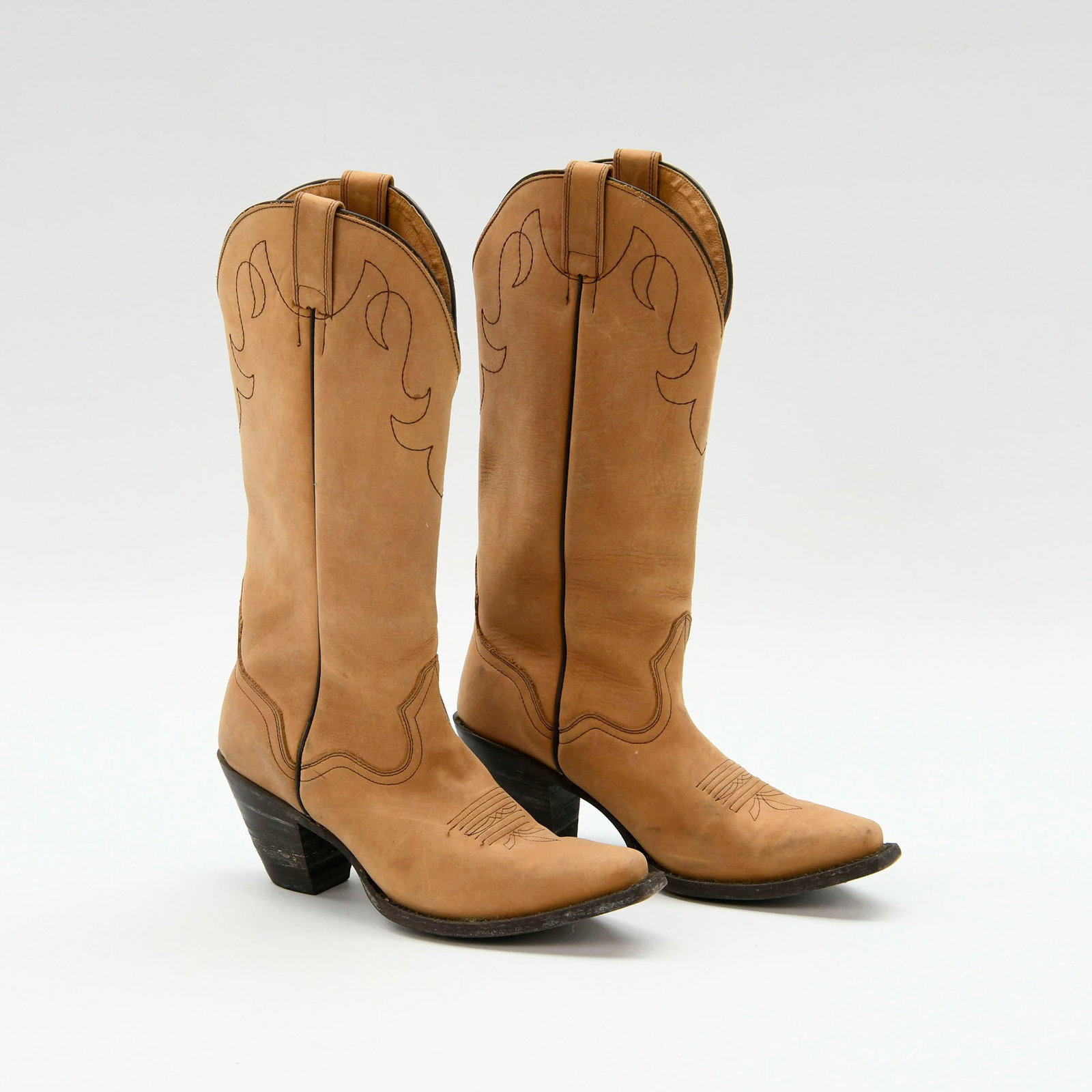 J.B. Dillon Tan Suede Western Cowboy Boots US Size 8 1/2 (1 of 8)
