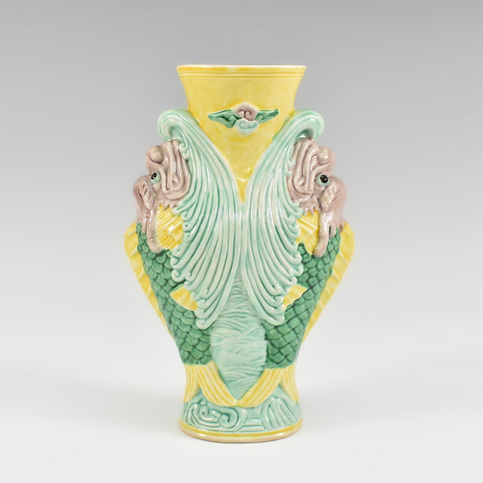 CHINESE QING DOUBLE FISH SHAPED VASE (1 of 9)