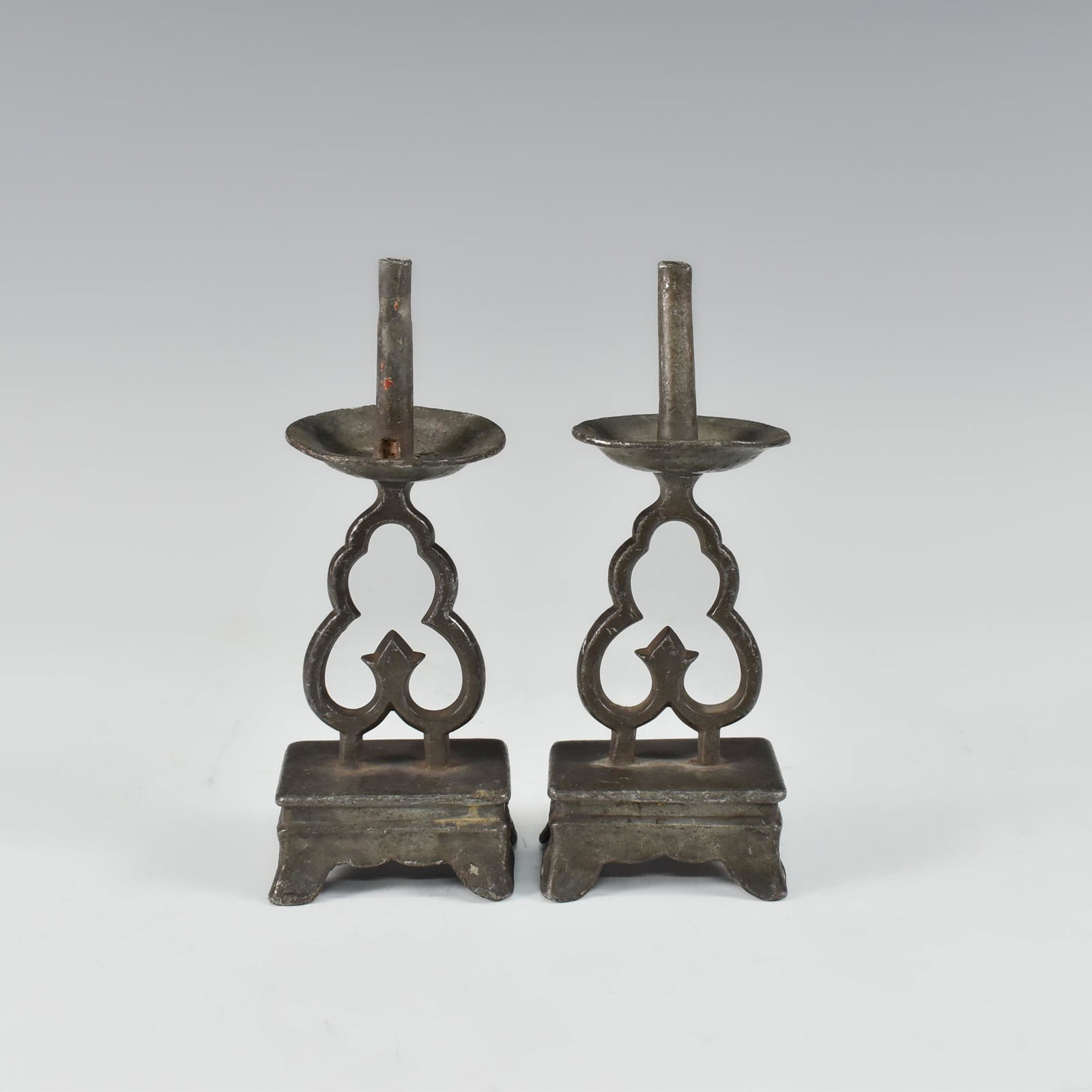 PAIR QING TIN CANDLE HOLDER (1 of 11)