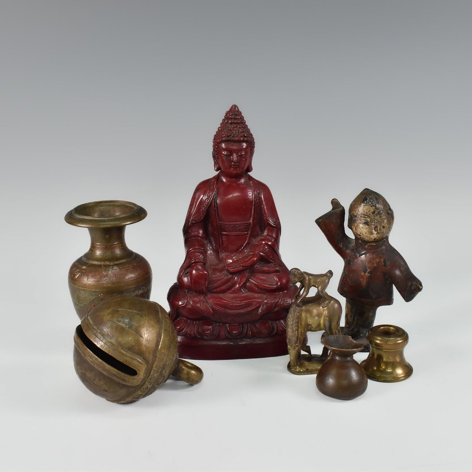 RED BUDDHA & ASSORTED ITEMS 7 PIECES (1 of 20)