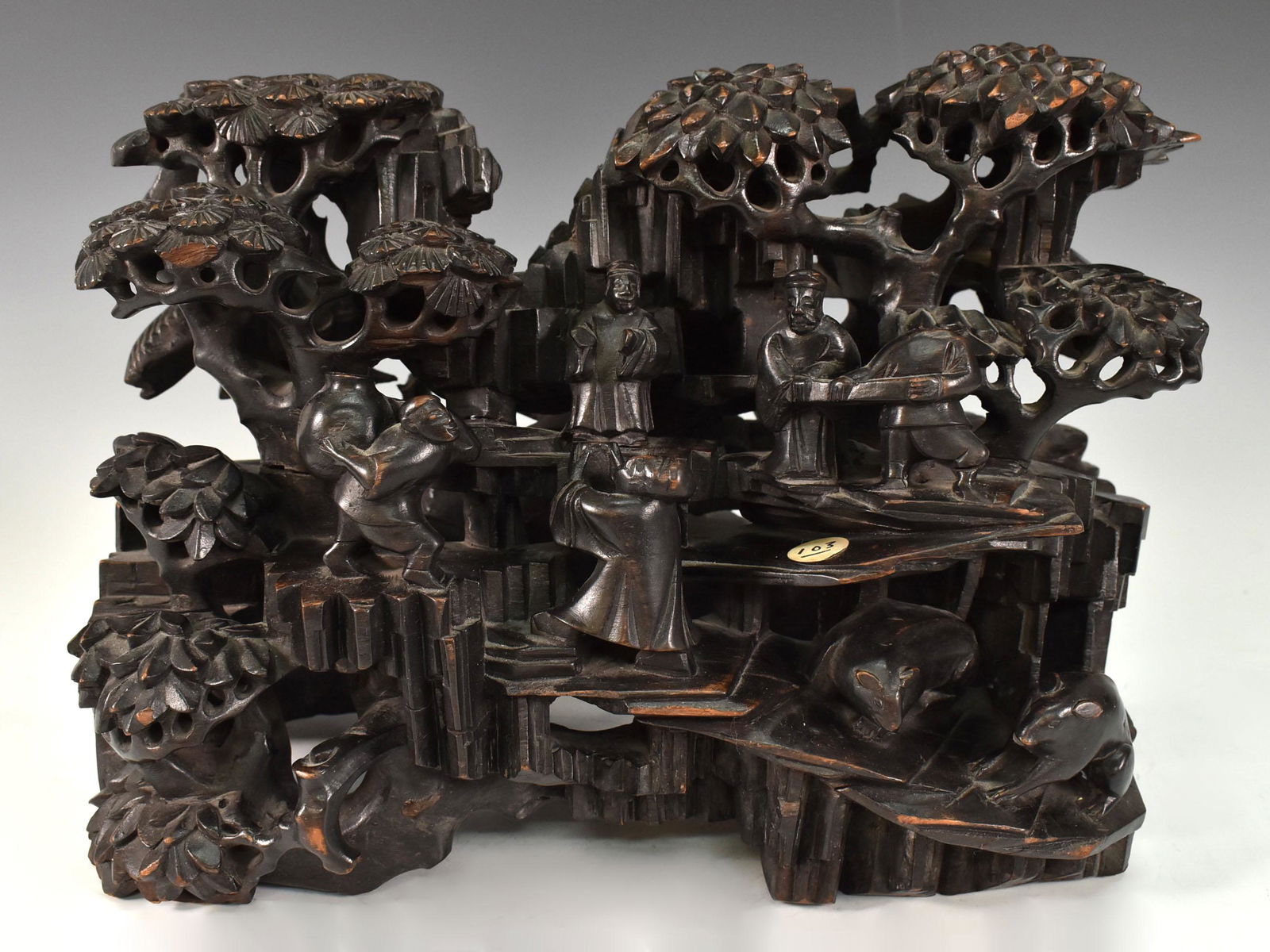 QING CHINESE LARGE WOODEN HOLLOW CARVING STAND (1 of 7)