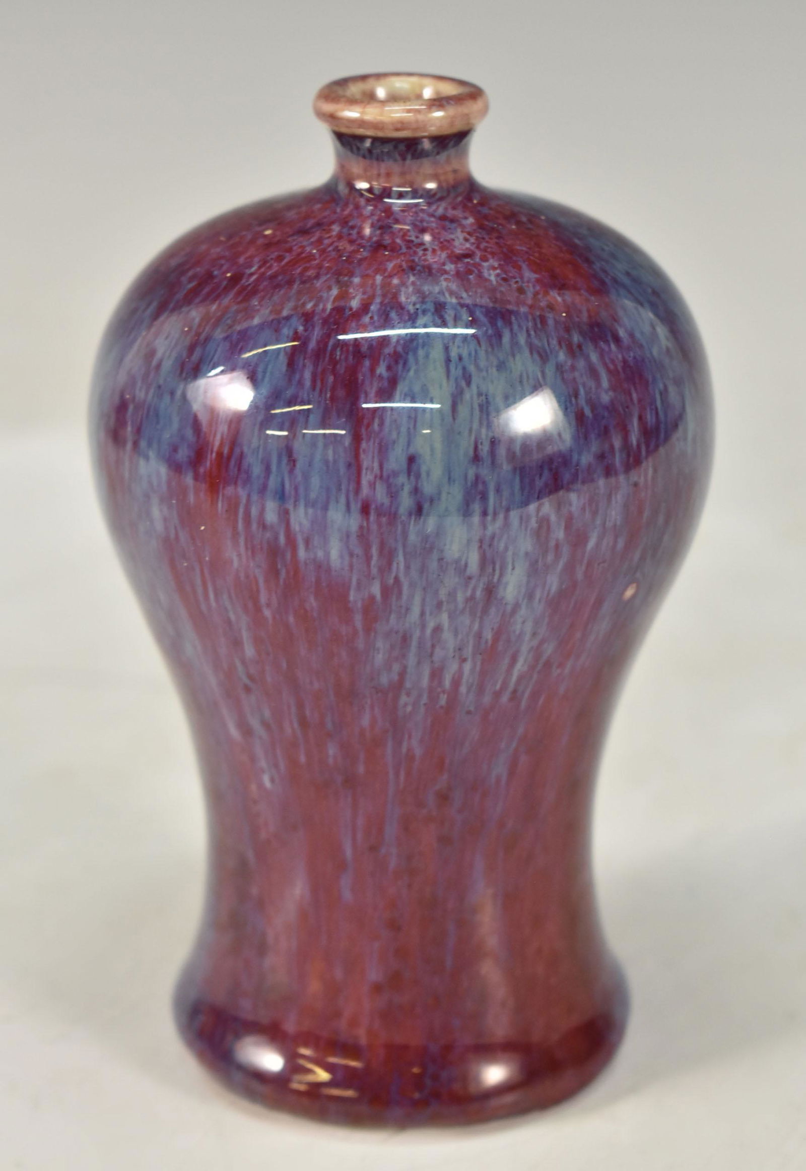 18TH C. UNUSUAL CHINESE FLAMBE MEIPING VASE (1 of 12)