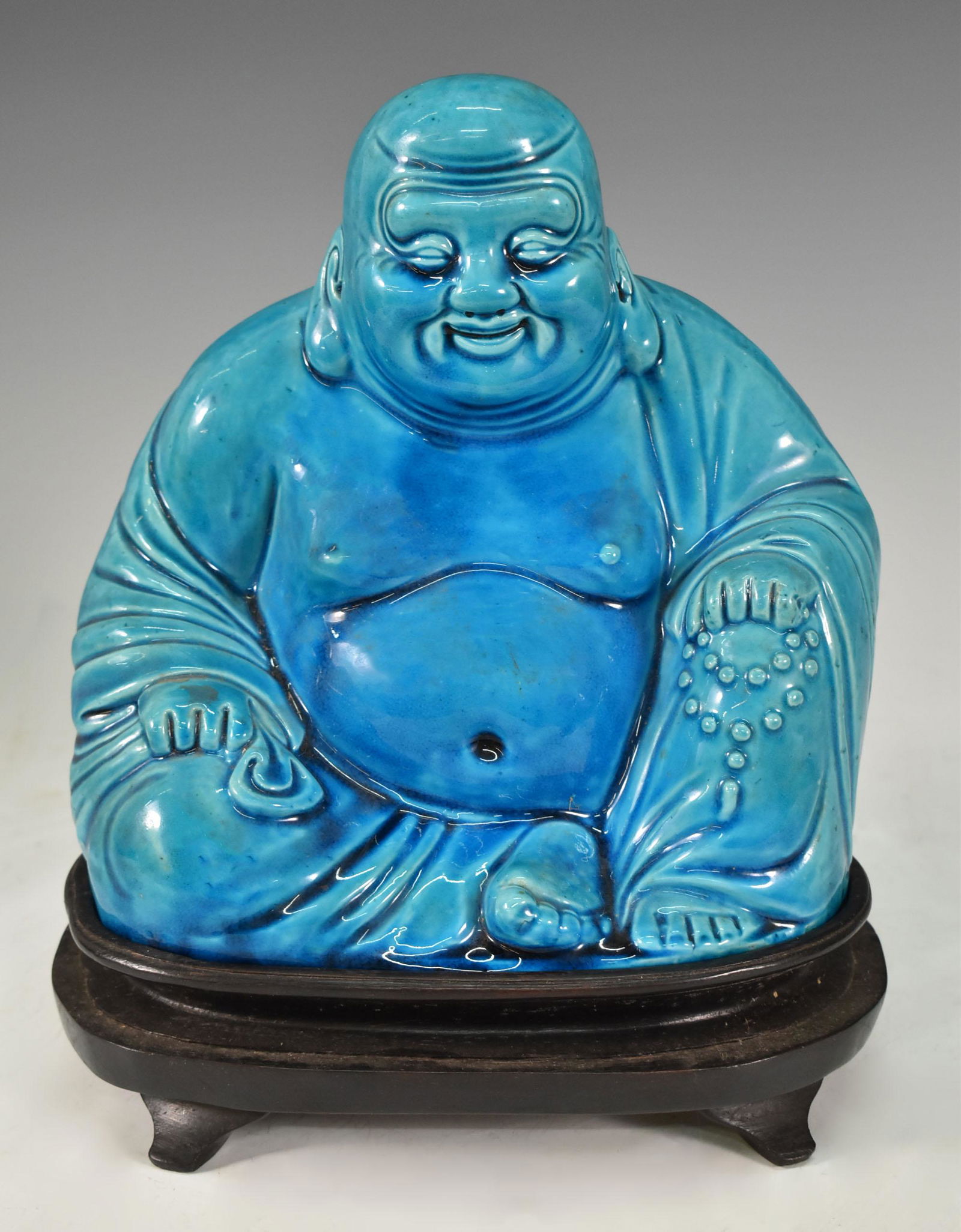 19TH C. CHINESE TURQUOISE GLAZED BUDDHA (1 of 9)
