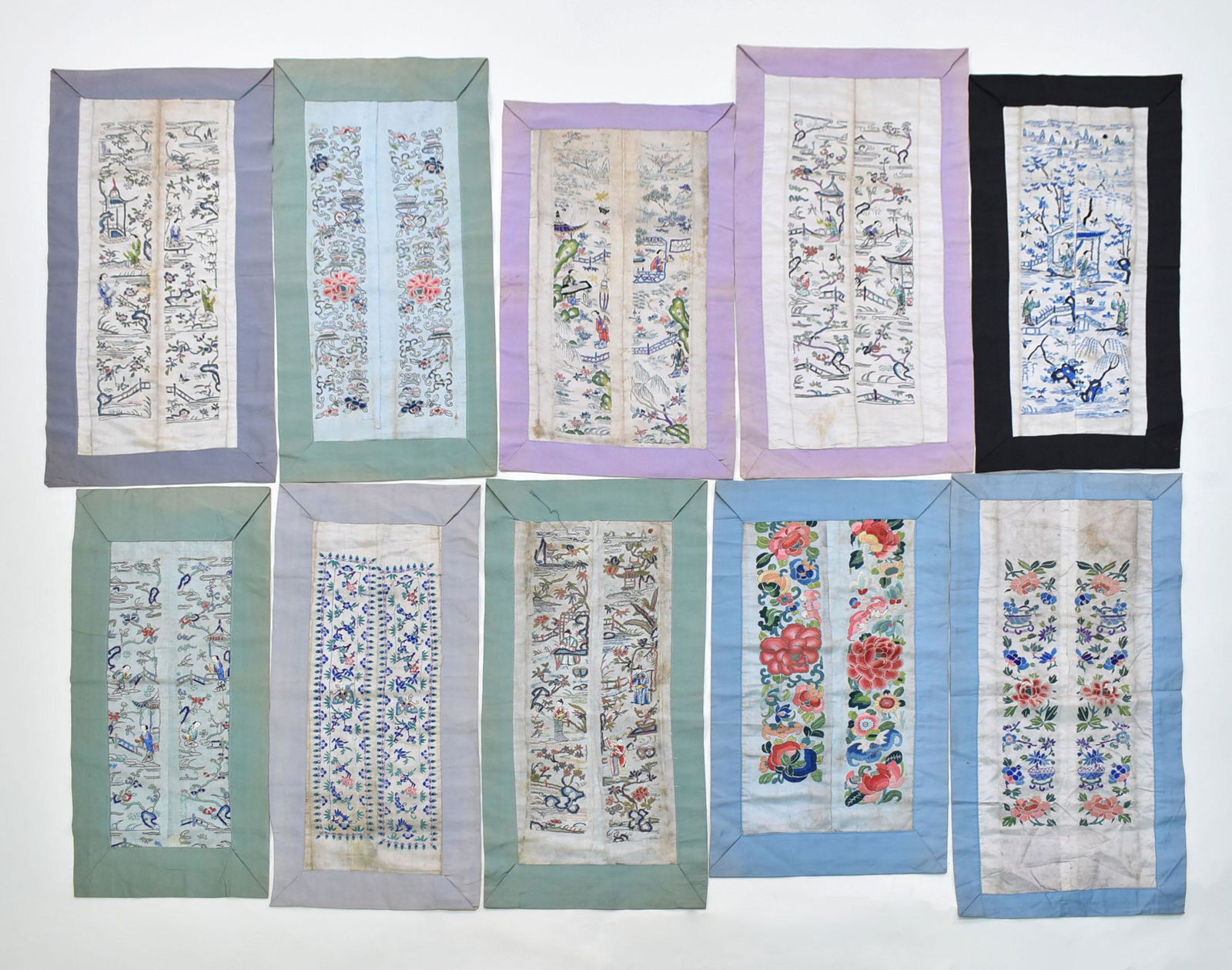 TEN CHINESE ANTIQUE SILK EMBROIDERY (1 of 13)