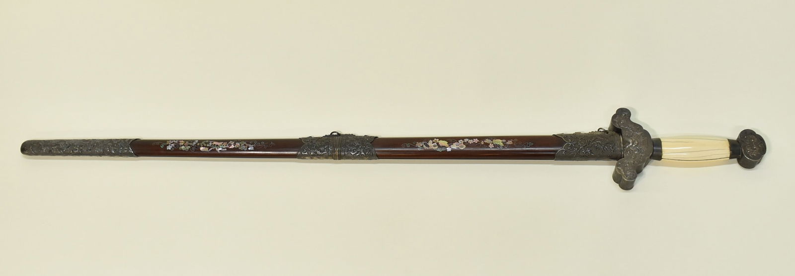 CHINESE QING SWORD INLAID SILVER (1 of 12)