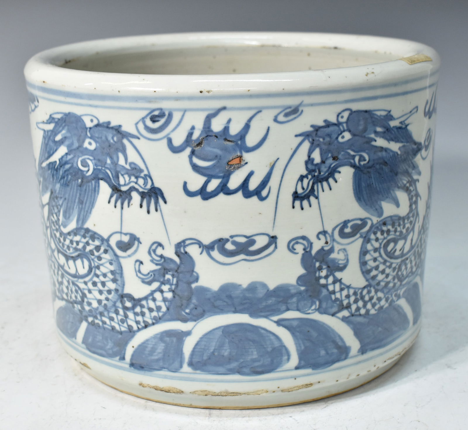 CHINESE BLUE WHITE DRAGON SMALL JAR (1 of 17)