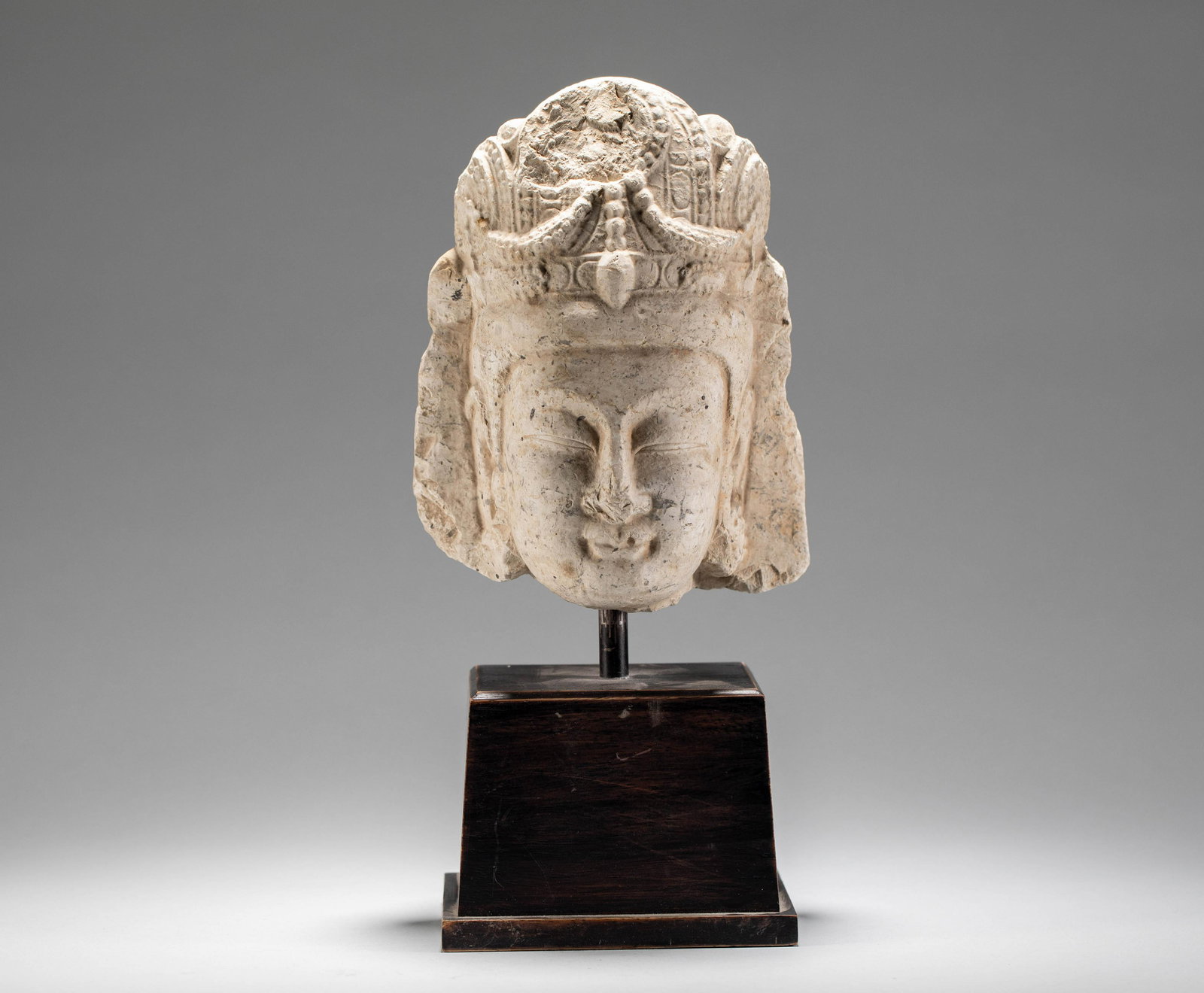 White marble Buddha head of Northern Wei Dynasty (1 of 4)