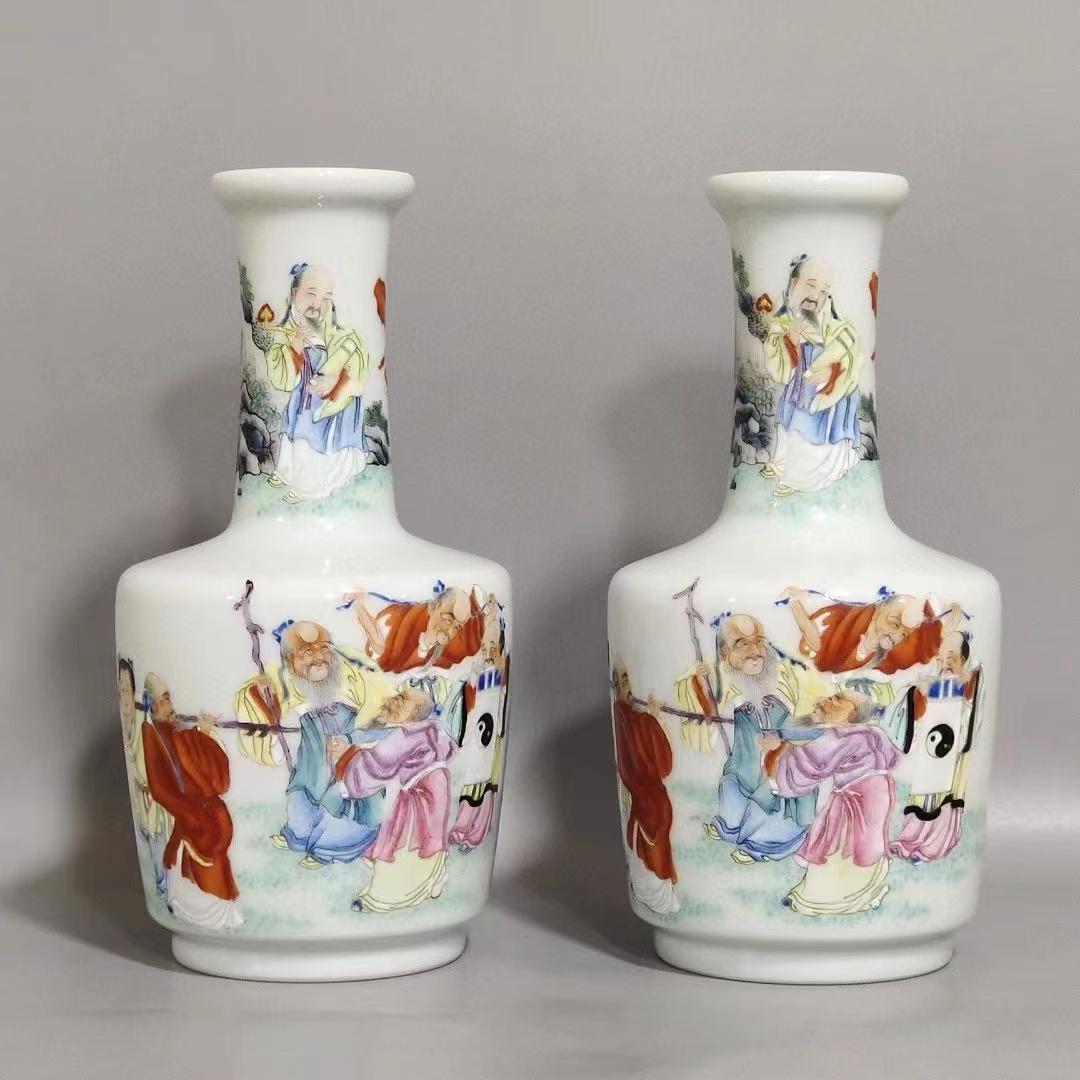 Qing Dynasty pastel figure bell ringing statue (1 of 9)