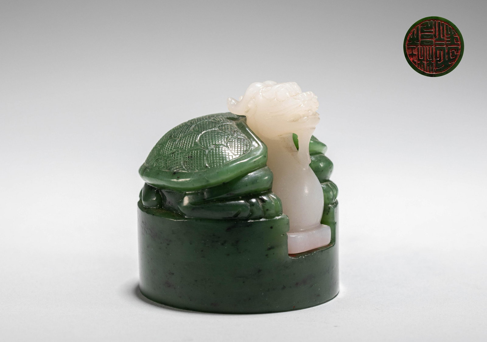 White Jade Turtle seal of Qing Dynasty (1 of 9)