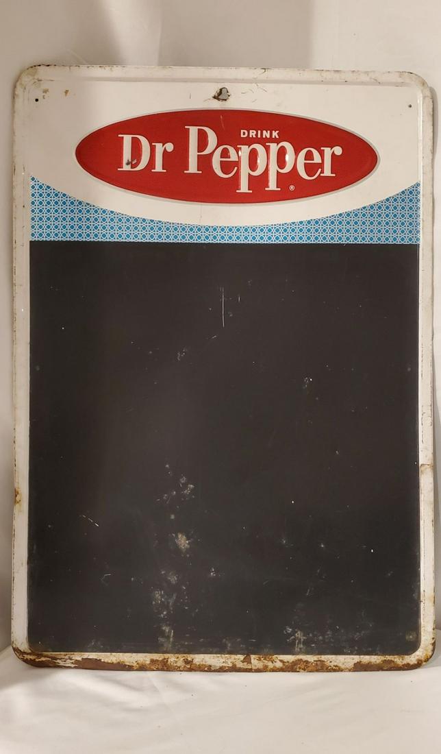 Antique Dr. Pepper Advertising Board: Antique Dr. Pepper Advertising Board. Dr. Pepper chalk board is in excellent shape for its age