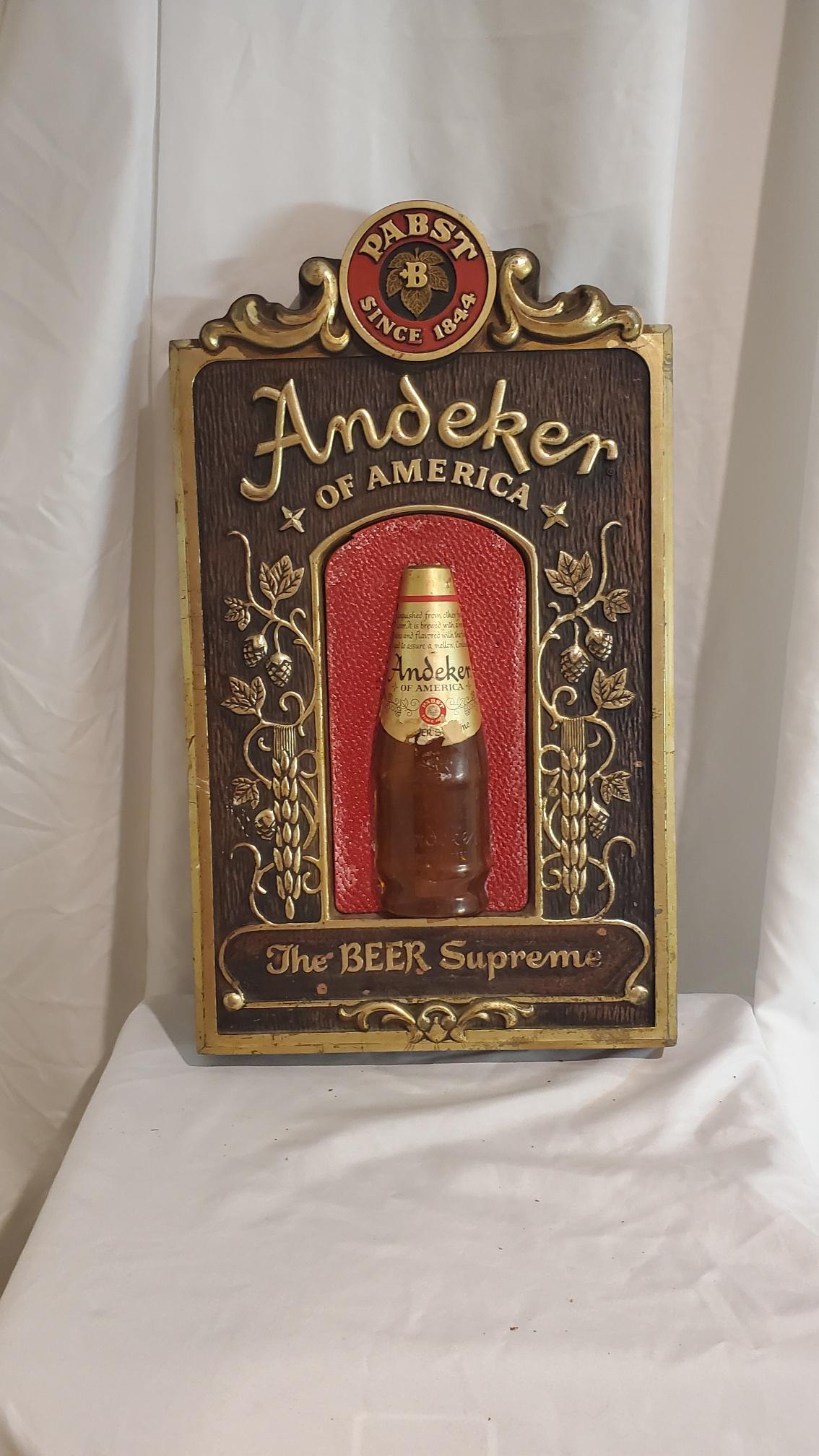 Vintage Pabst Andoker of Americia Beer Clock: Very good shape for its age please ask questions and refer to photos for condition feel free to ask questions