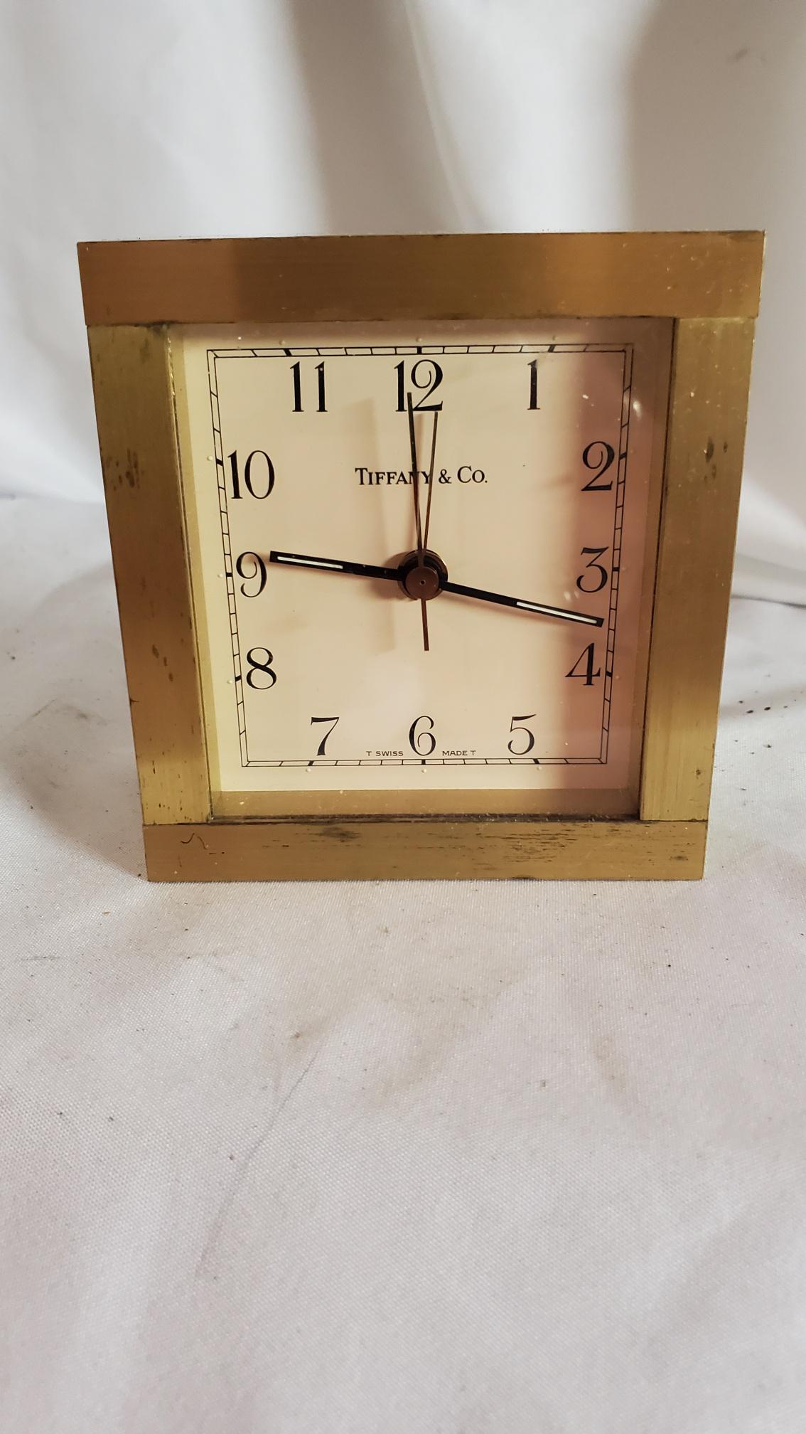 Beautiful Gold Tiffany Desk Clock (1 of 5)