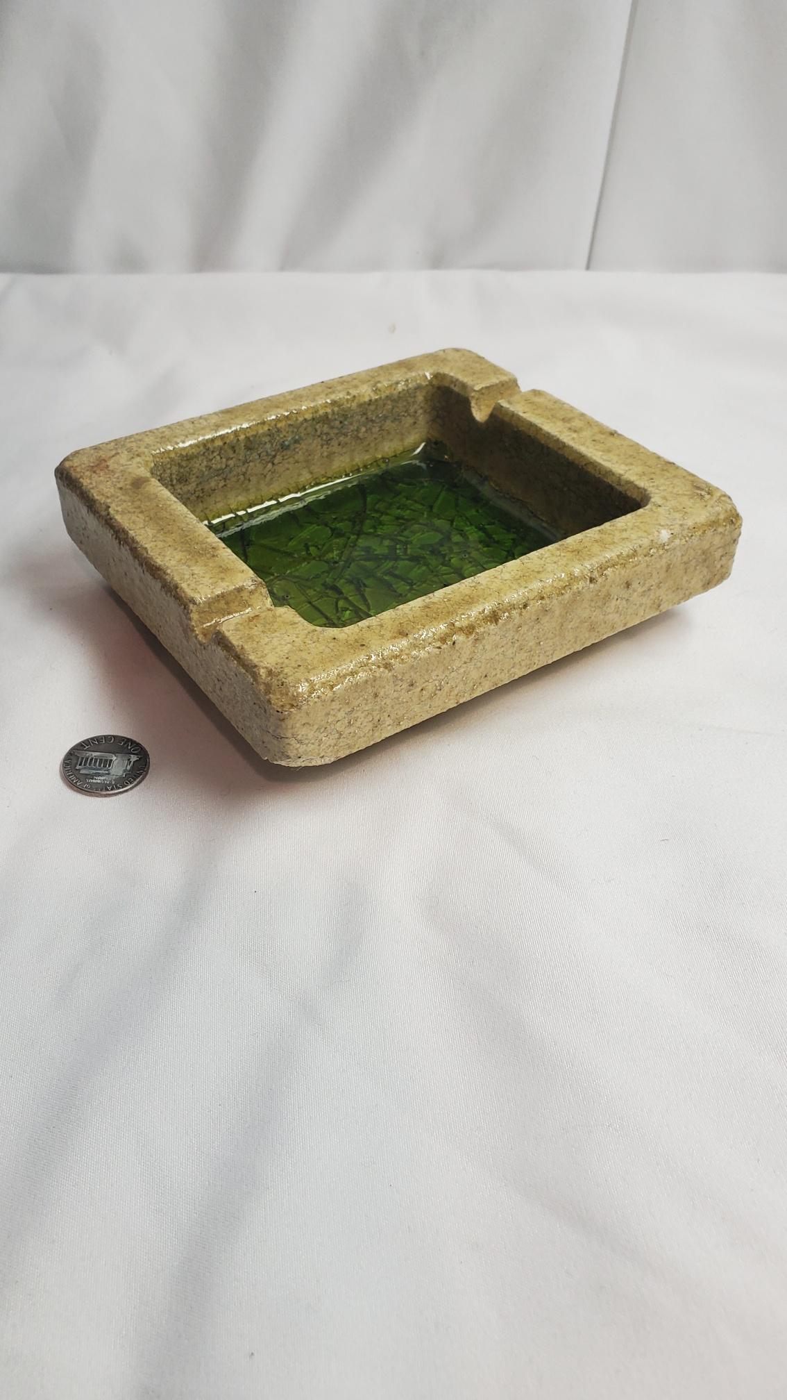 Thick Old Heavy Vintage Cigar Ashtray: Again, to speak of there are no cracks or chips. It has great colors ther photos really donâ€™t show. We here at SAH do our best to provide condition of items. However, we are not certified exper