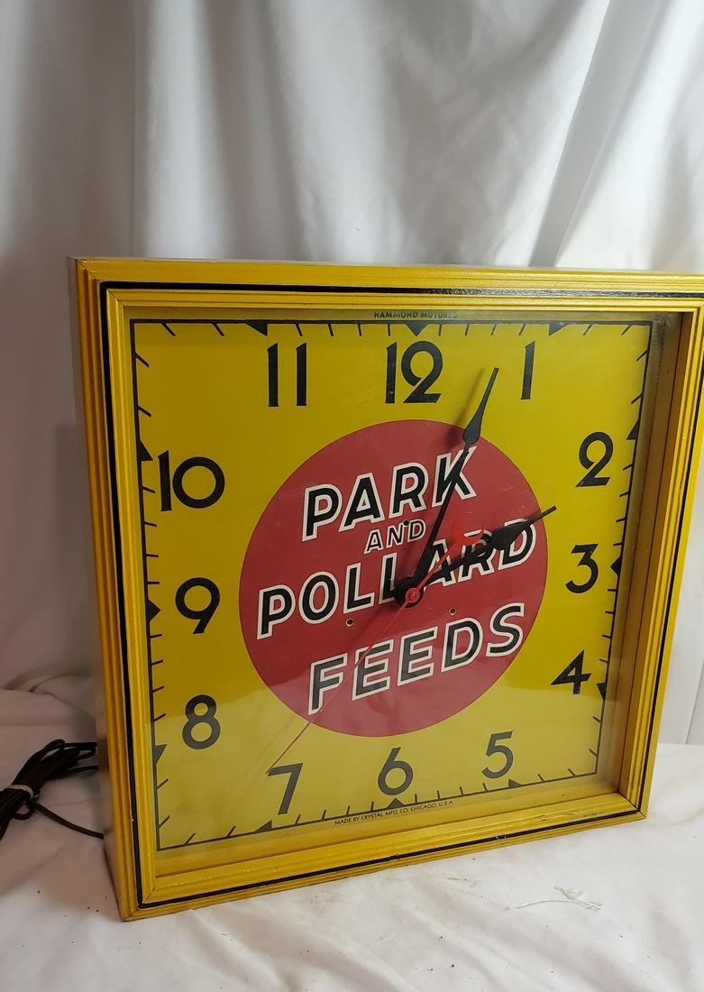 Incredible Park Pollard Feed Advertising Clock (1 of 4)