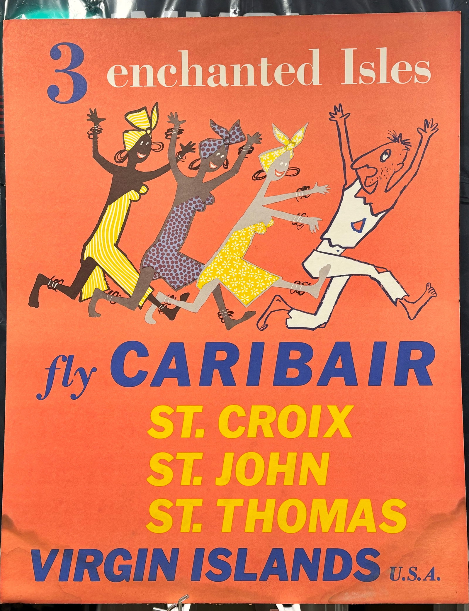 Vintage CaribAir Advertising: Standard condition issues for age please see photos for condition