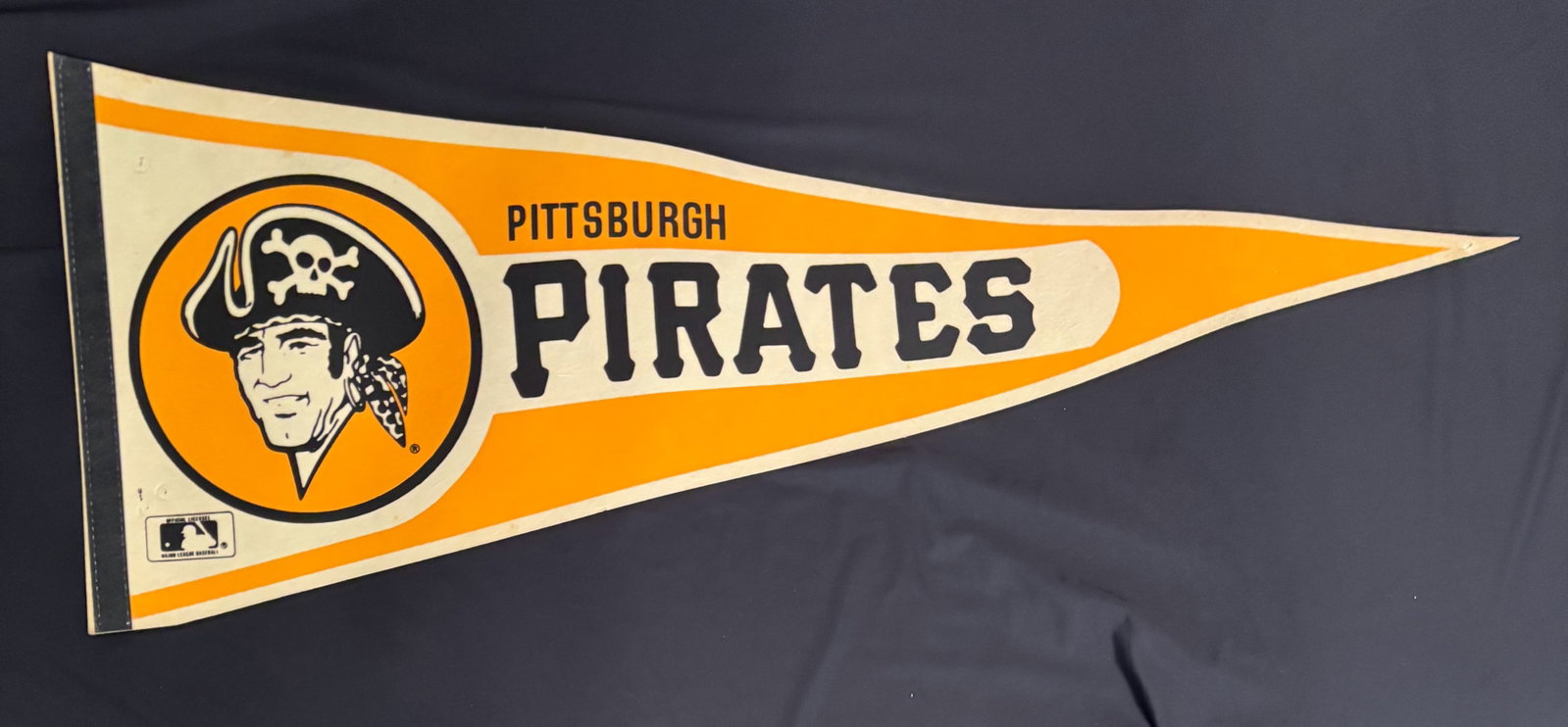 Vintage Pittsburgh Pirates Pennant: 30 inch 1970s yellow Pirates Pennant. See photos.