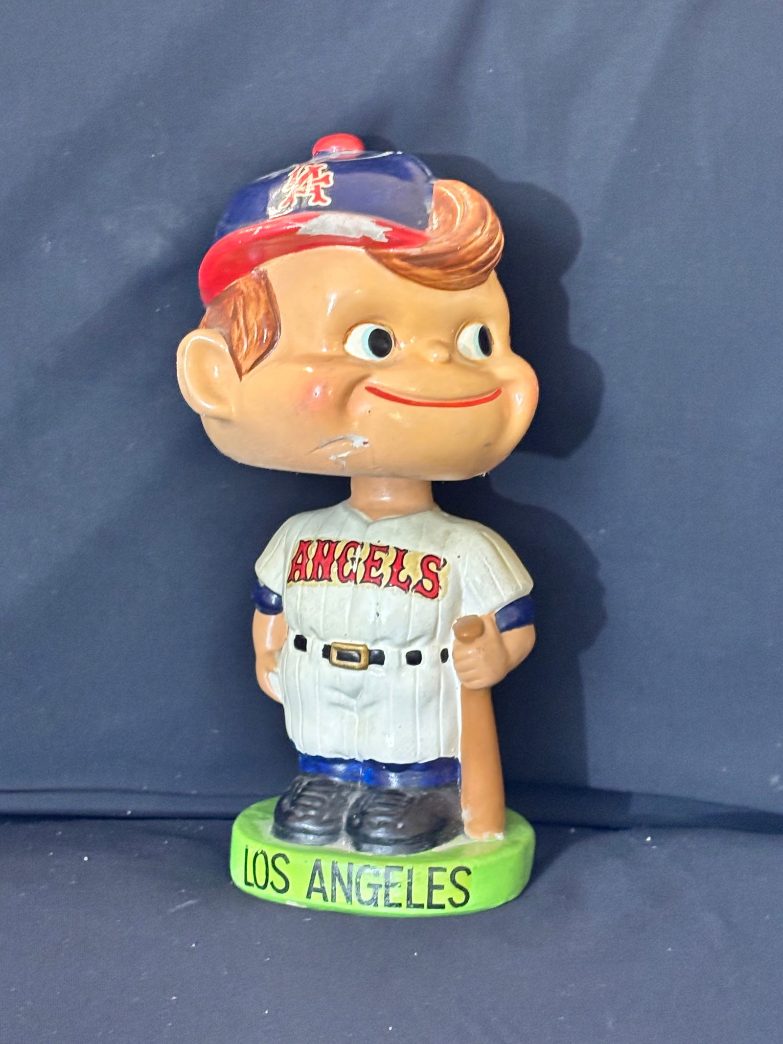 Vintage California Angels Bobblehead: Green base. See photos