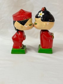 Vintage Japanese Kissing Bobbleheads