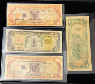 Lot of 4 Paper Foreign Currency