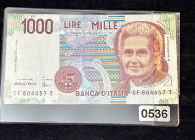 1000 Lire Paper Currency